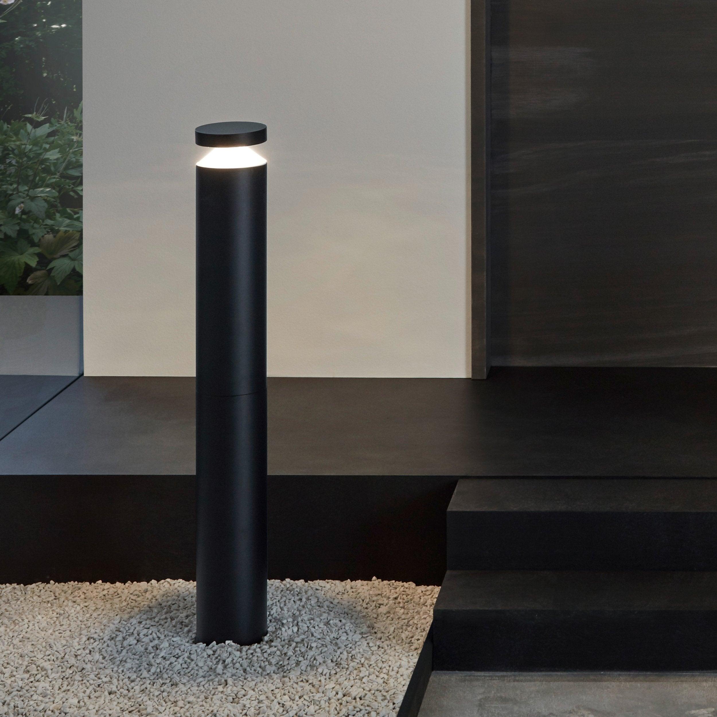 eglo melzo ip65 black aluminium outdoor led bollard living room image