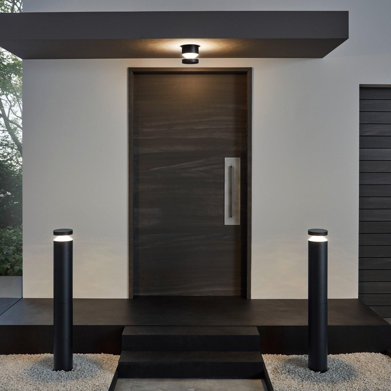 eglo melzo ip65 black aluminium outdoor led bollard