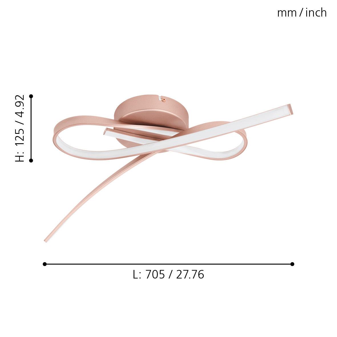 eglo palozza flush rose gold led ceiling light living room image