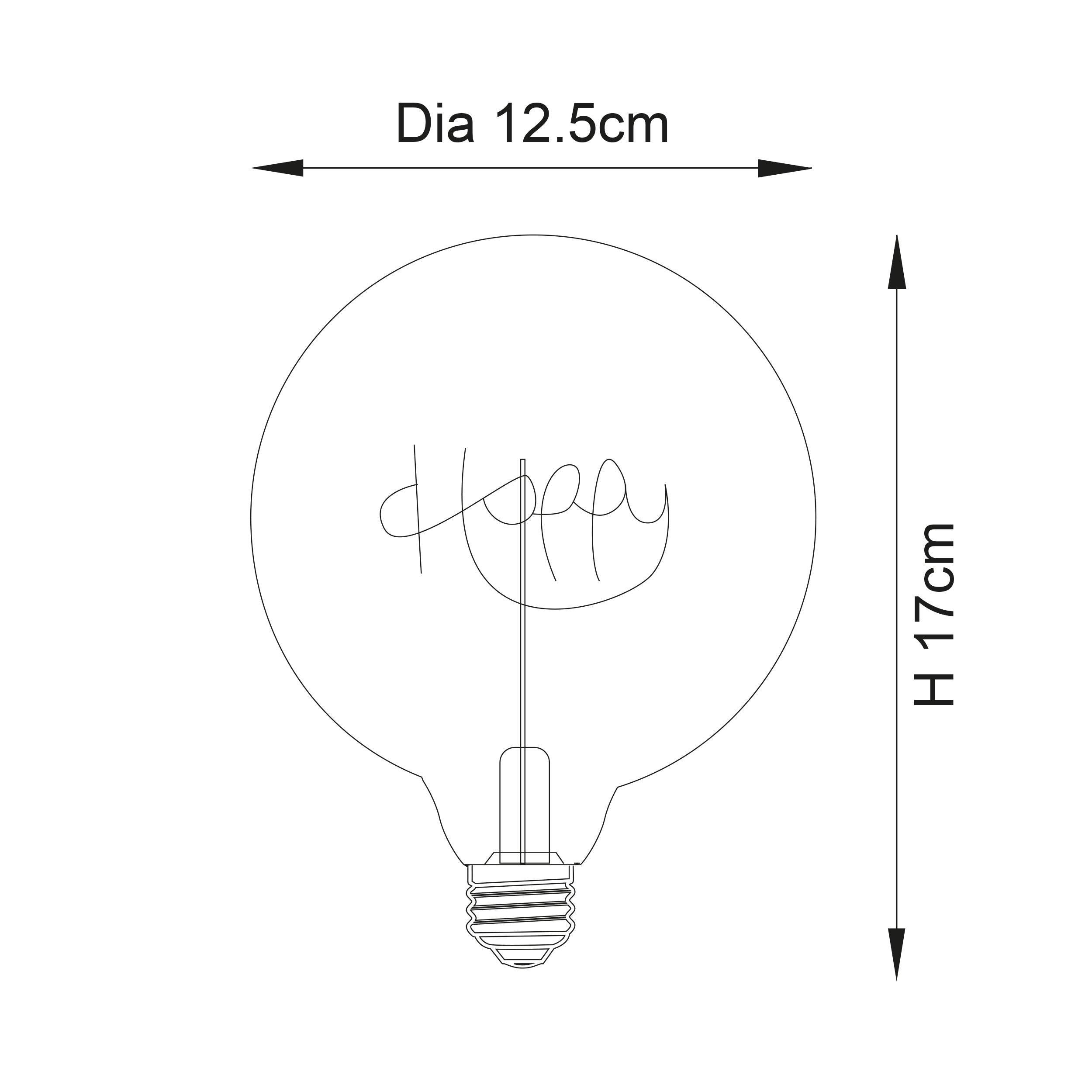 happy led filament amber globe decorative 2w light bulb Hallway Lighting Image
