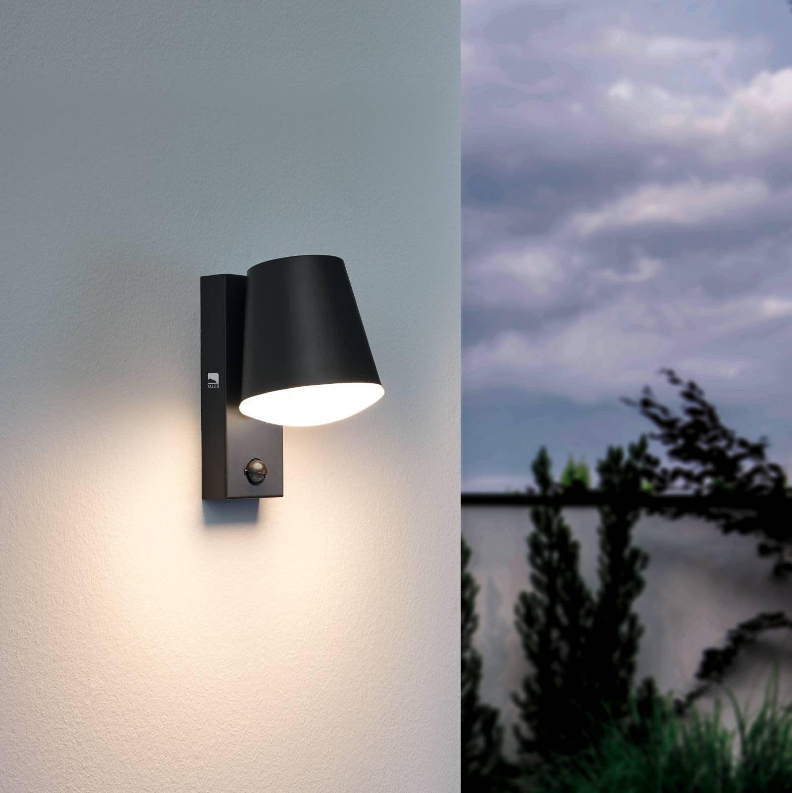 eglo caldiero ip44 grey led outdoor pir wall light Hallway Lighting Close up
