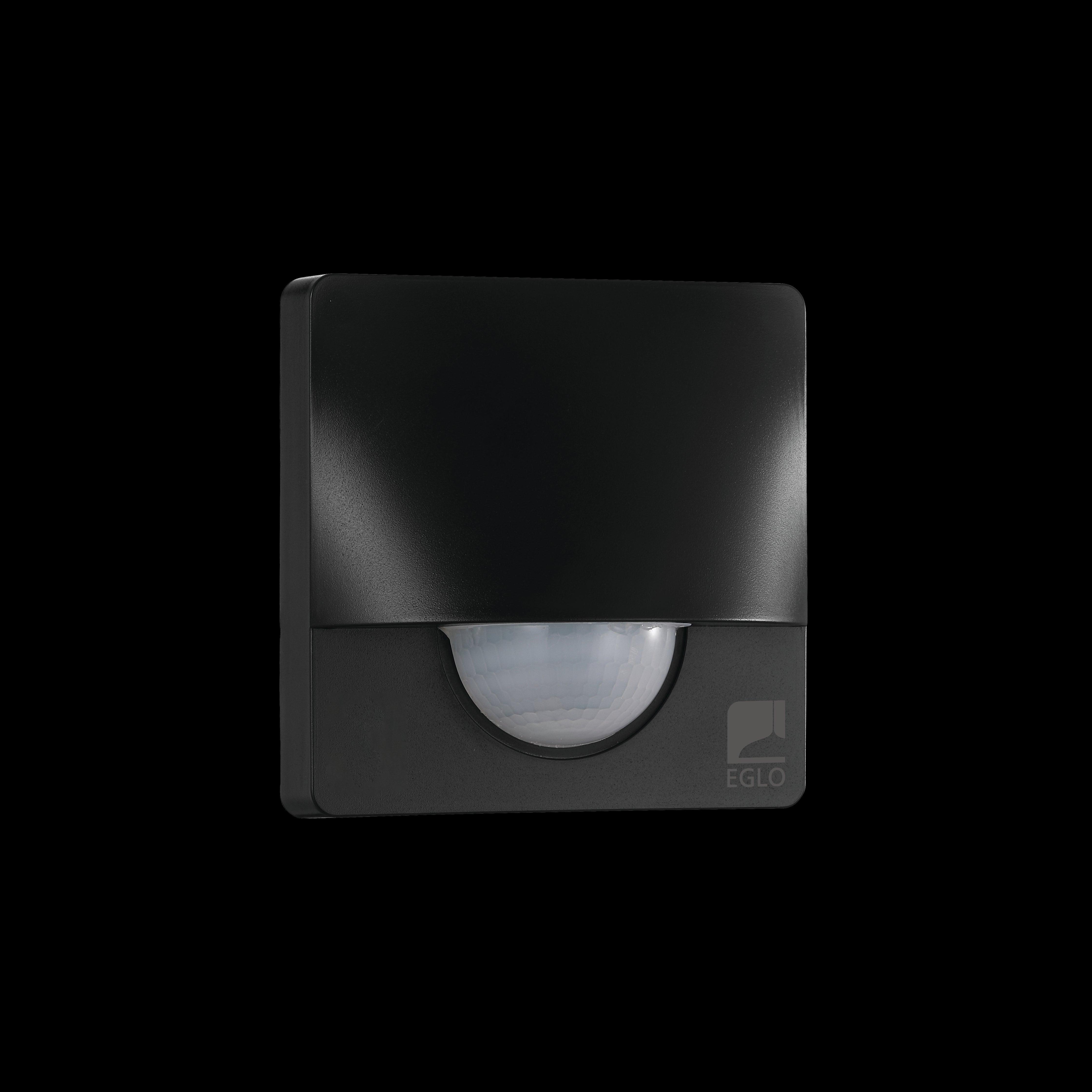 eglo detect me 3 ip44 black square pir light sensor