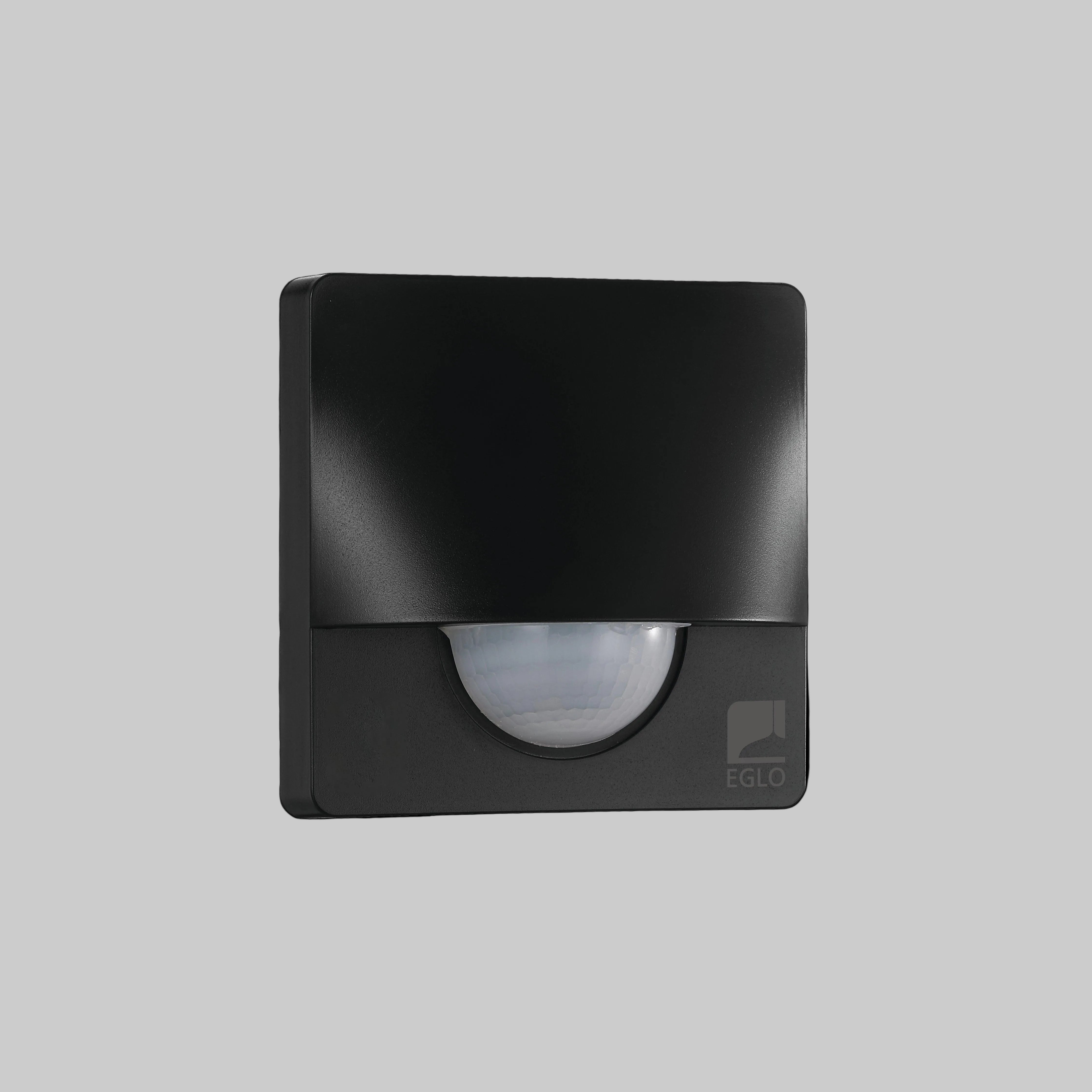 eglo detect me 3 ip44 black square pir light sensor