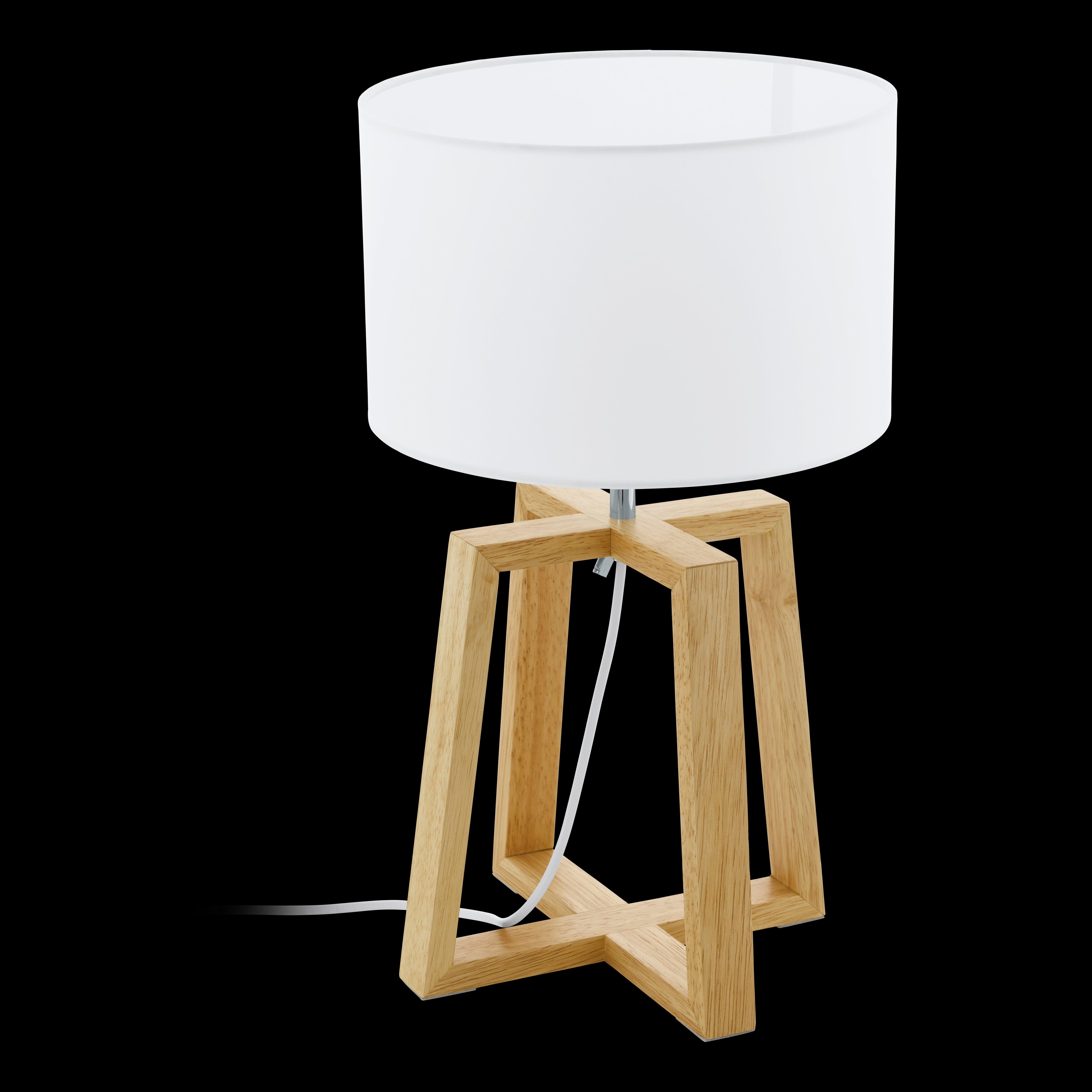 eglo chietino 1 rubberwood table lamp white shade living room image