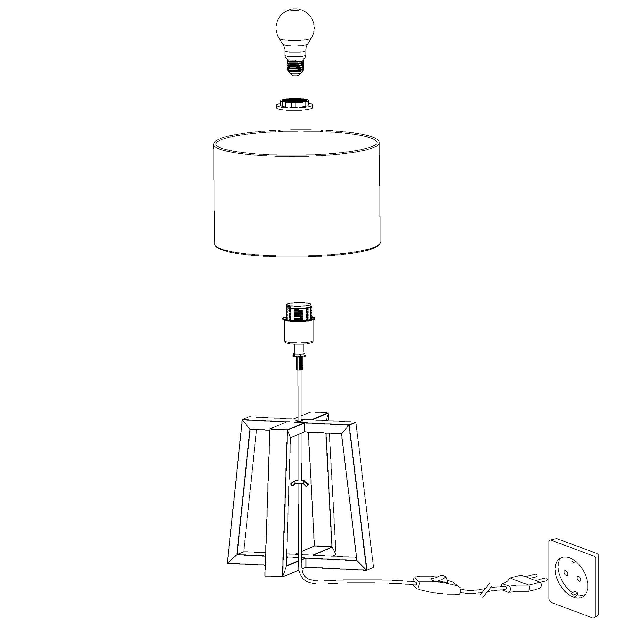 eglo chietino 1 rubberwood table lamp white shade kitchen lighting