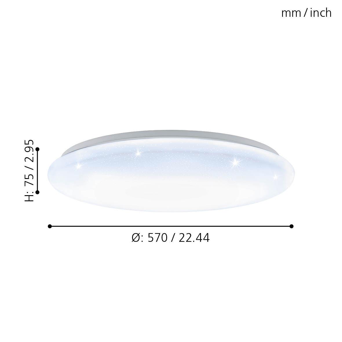 eglo giron s led flush ceiling light with remote control 57cm Kitchen Lighting Close Up