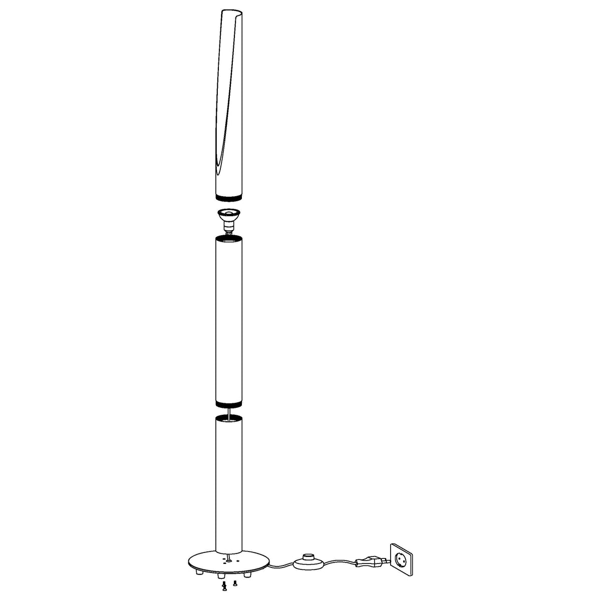 Eglo Barbotto Black & Gold Linear Floor Lamp-warehouse-091026