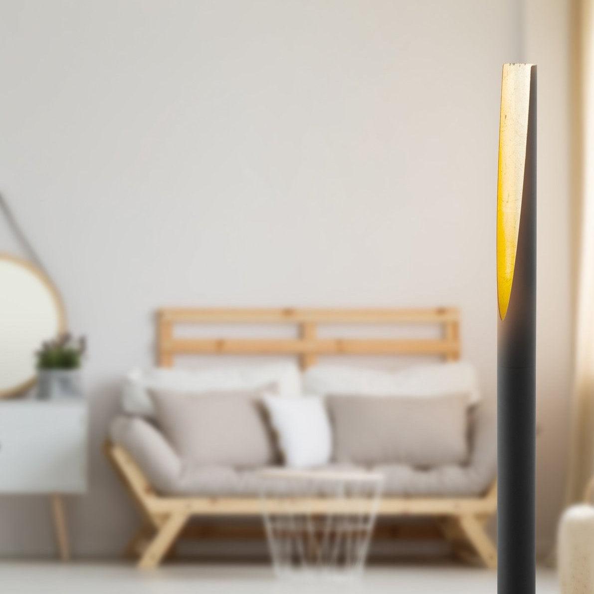 eglo barbotto black gold linear floor lamp kitchen lighting