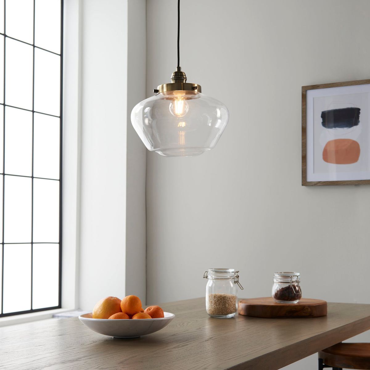 Camberley Brass School House Pendant Ceiling Light-OB-180926
