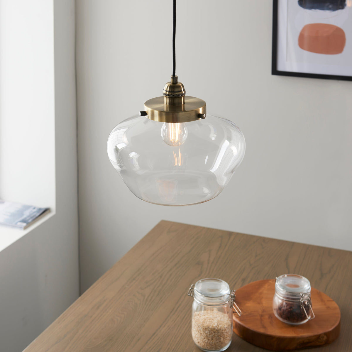 Camberley Brass School House Pendant Ceiling Light-OB-180926