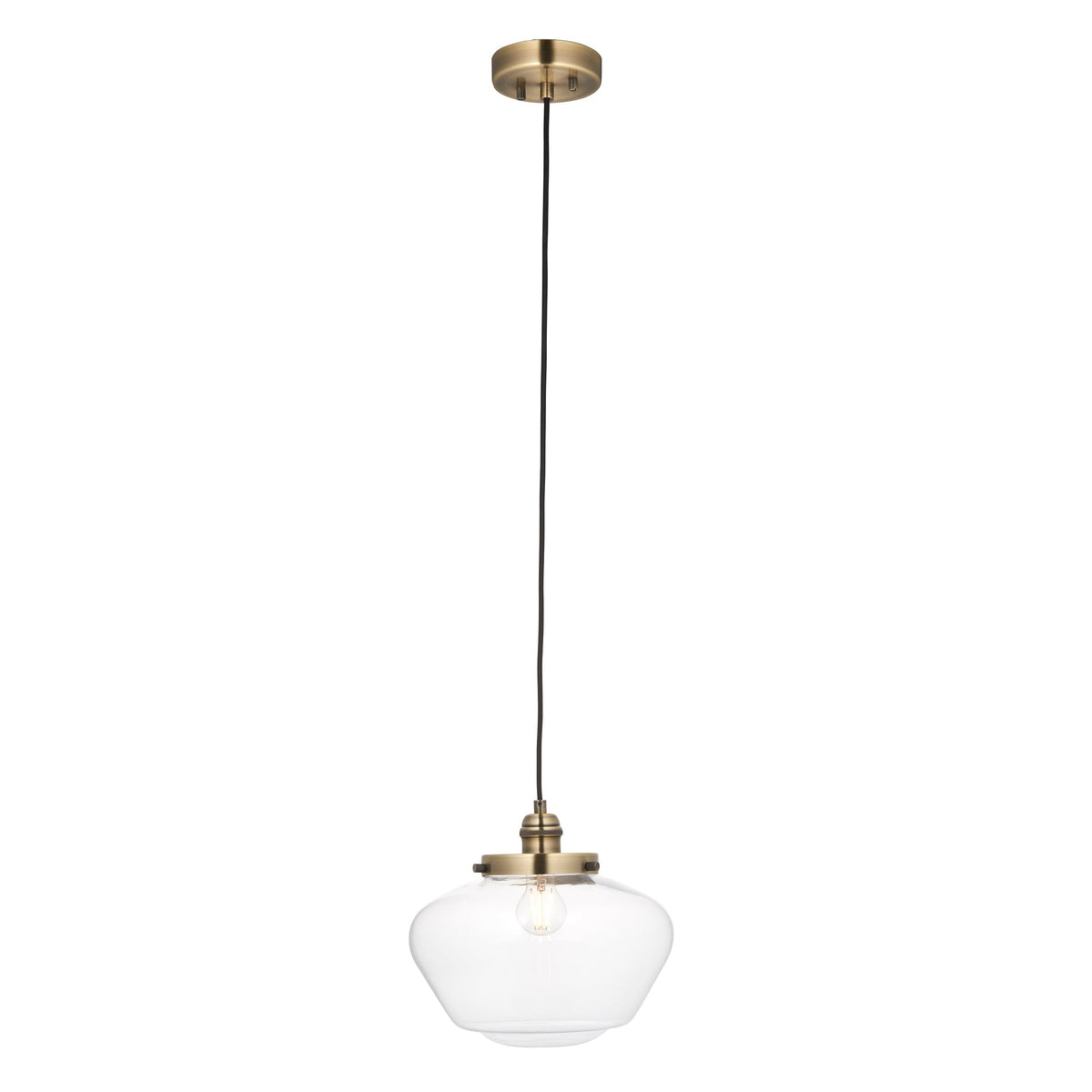 Camberley Brass School House Pendant Ceiling Light-OB-180926