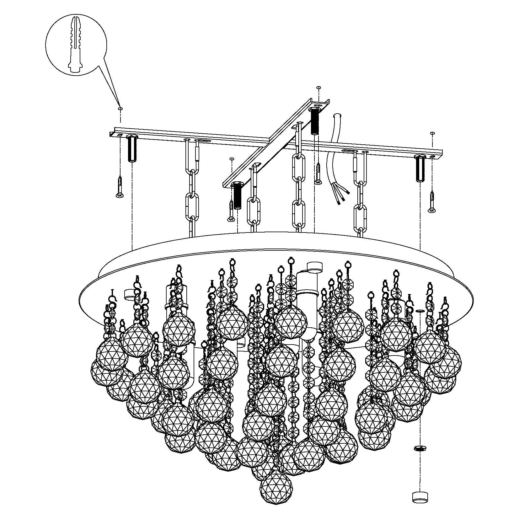 eglo almonte bathroom chrome glass crystal flush ceiling light hallway lighting