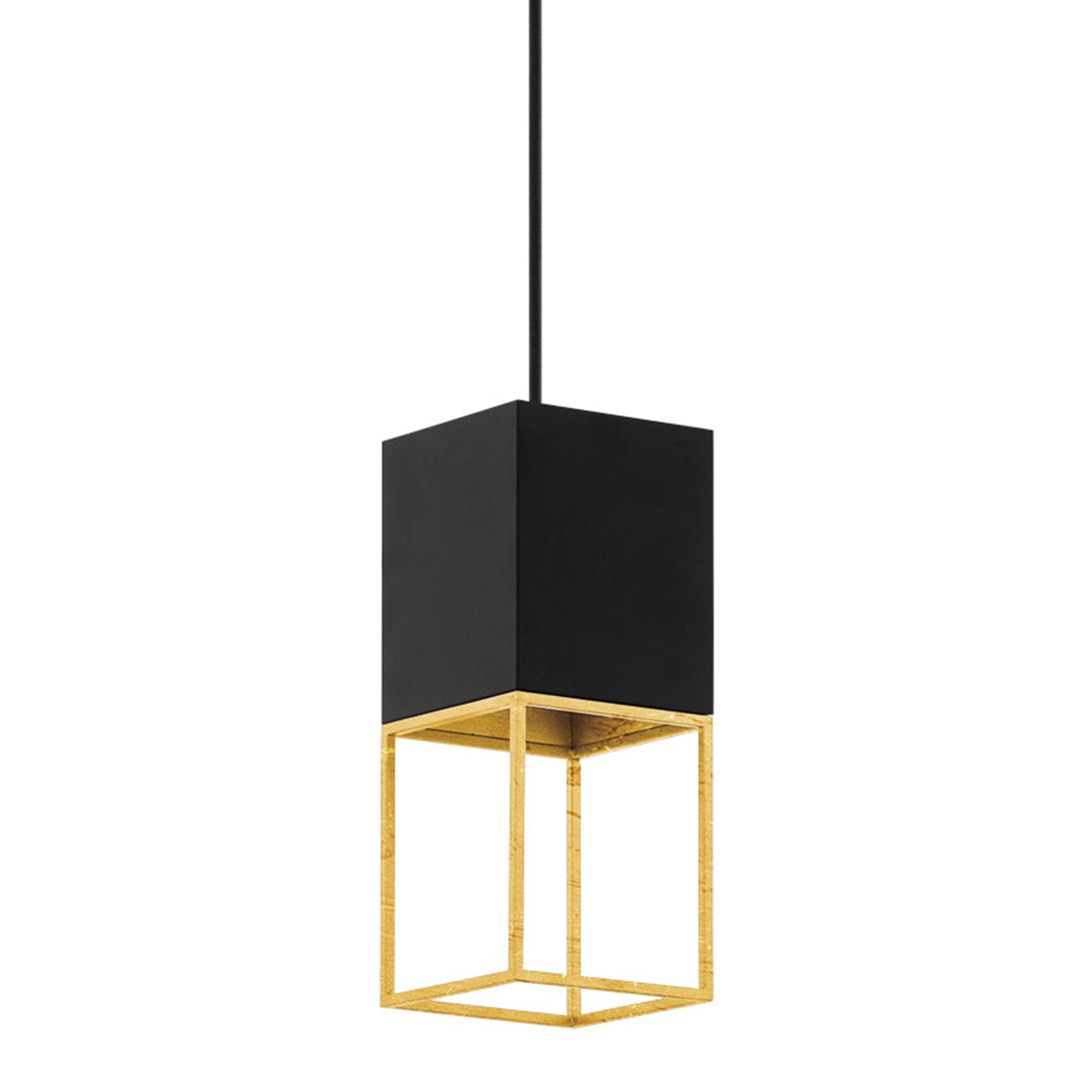 eglo montebaldo square metal gold metal framed pendant living room close up