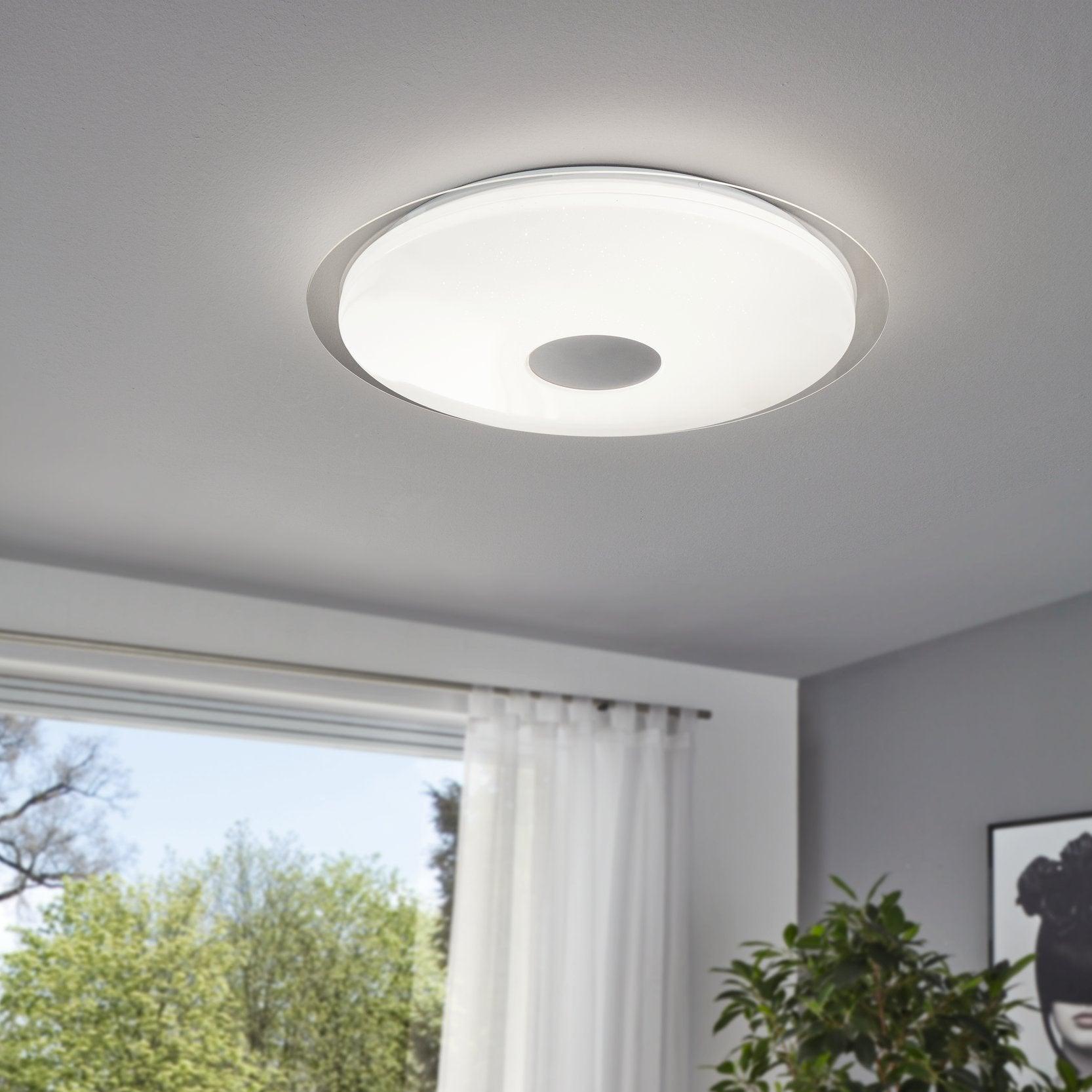eglo lanciano flush led crystal effect ceiling light 66cm