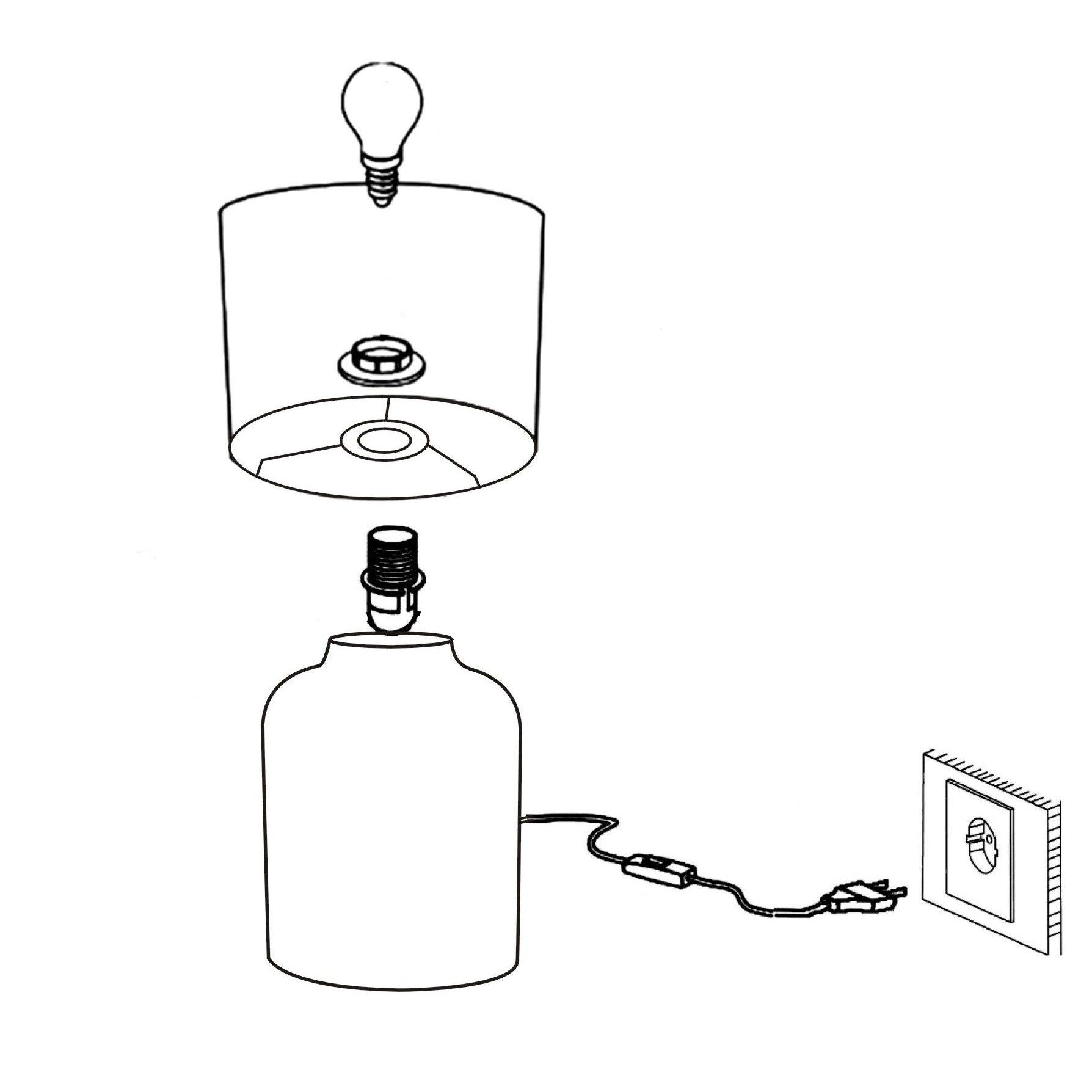 eglo bellariva grey ceramic table lamp white fabric shade kitchen lighting