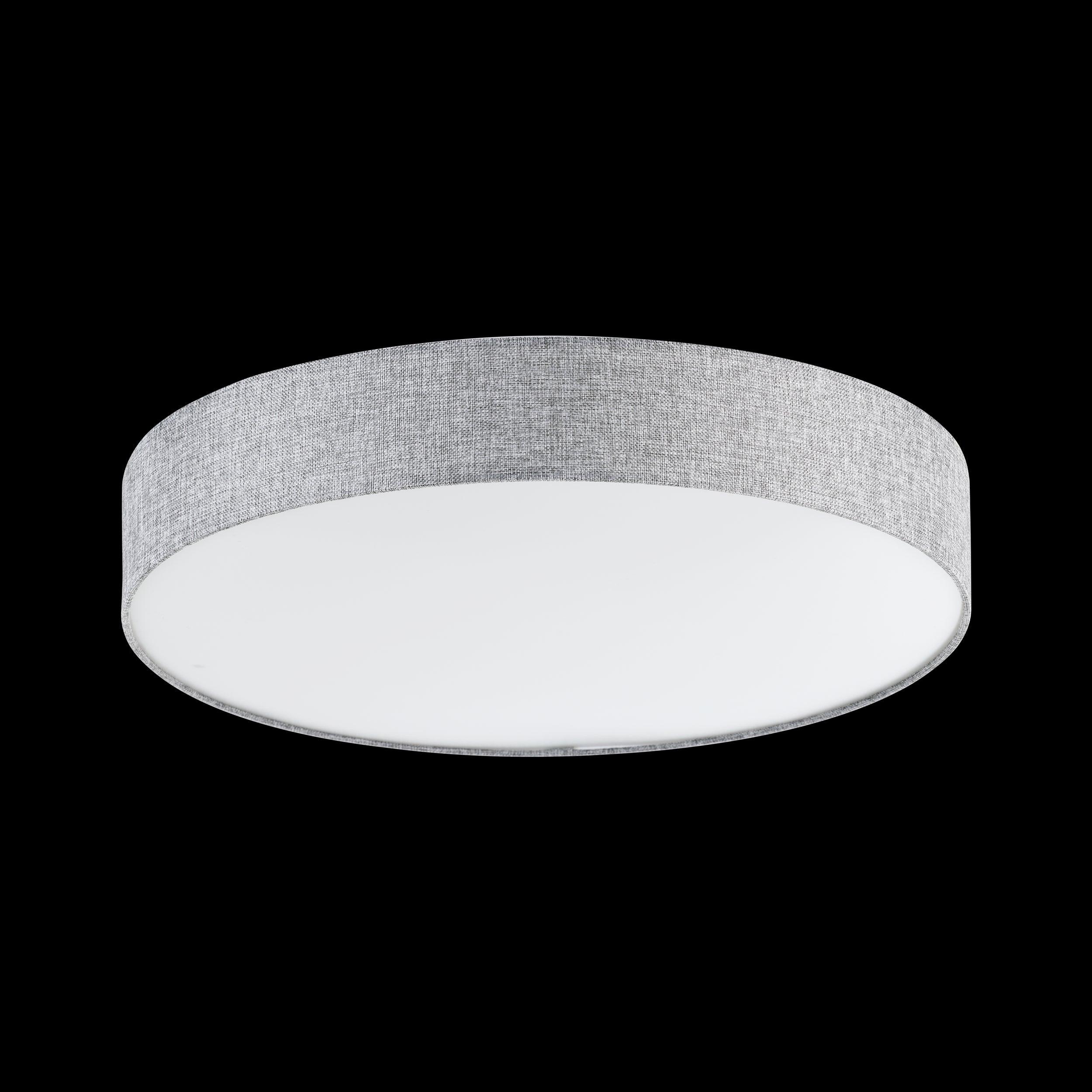 eglo romao flush grey linen led drum shade 57cm living room image
