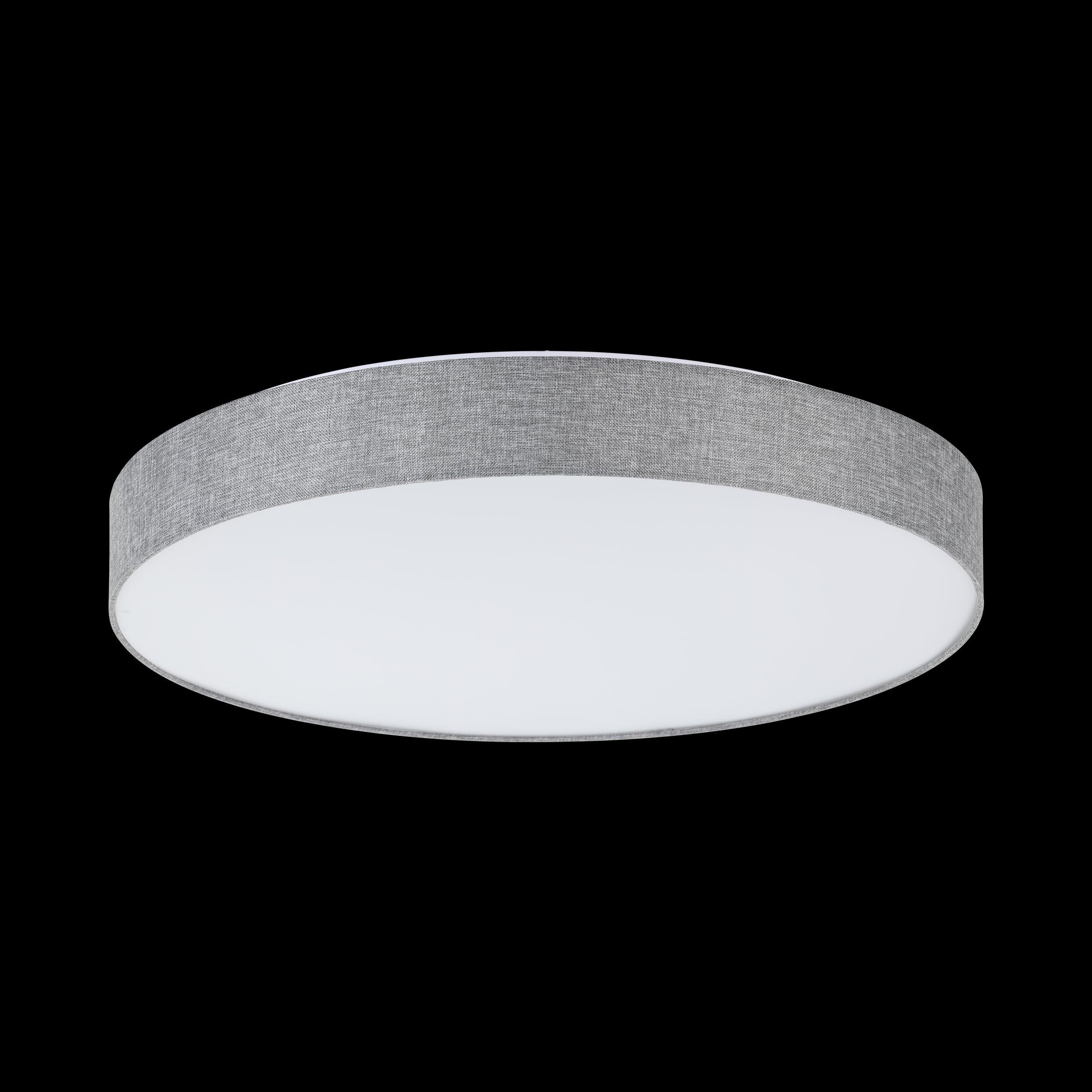 eglo romao flush grey linen drum shade 76cm living room image