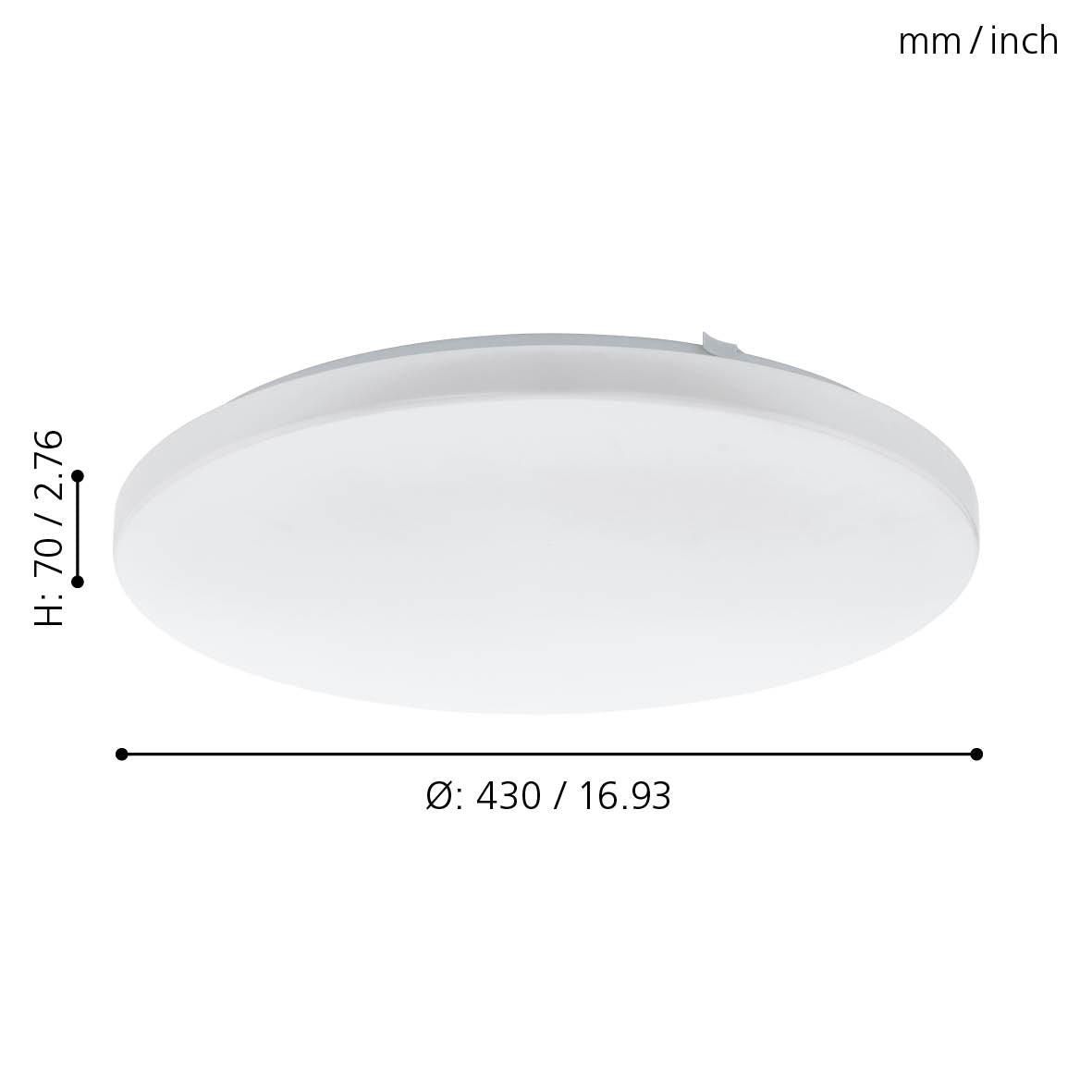 eglo frania led white round ceiling flush 43cm living room image