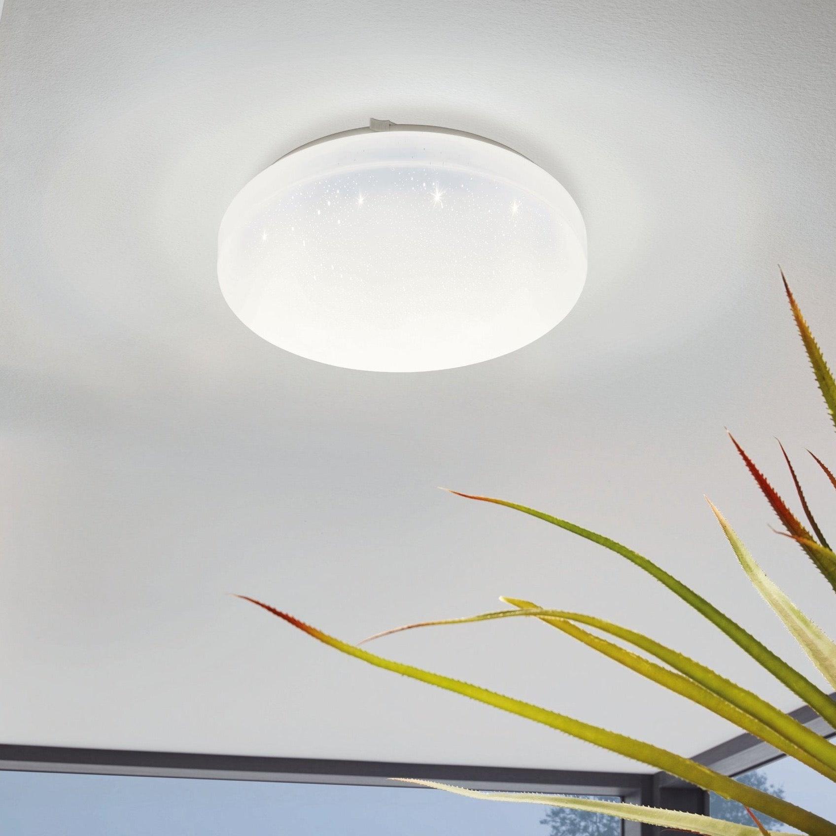 eglo frania s round white led flush ceiling light 28cm