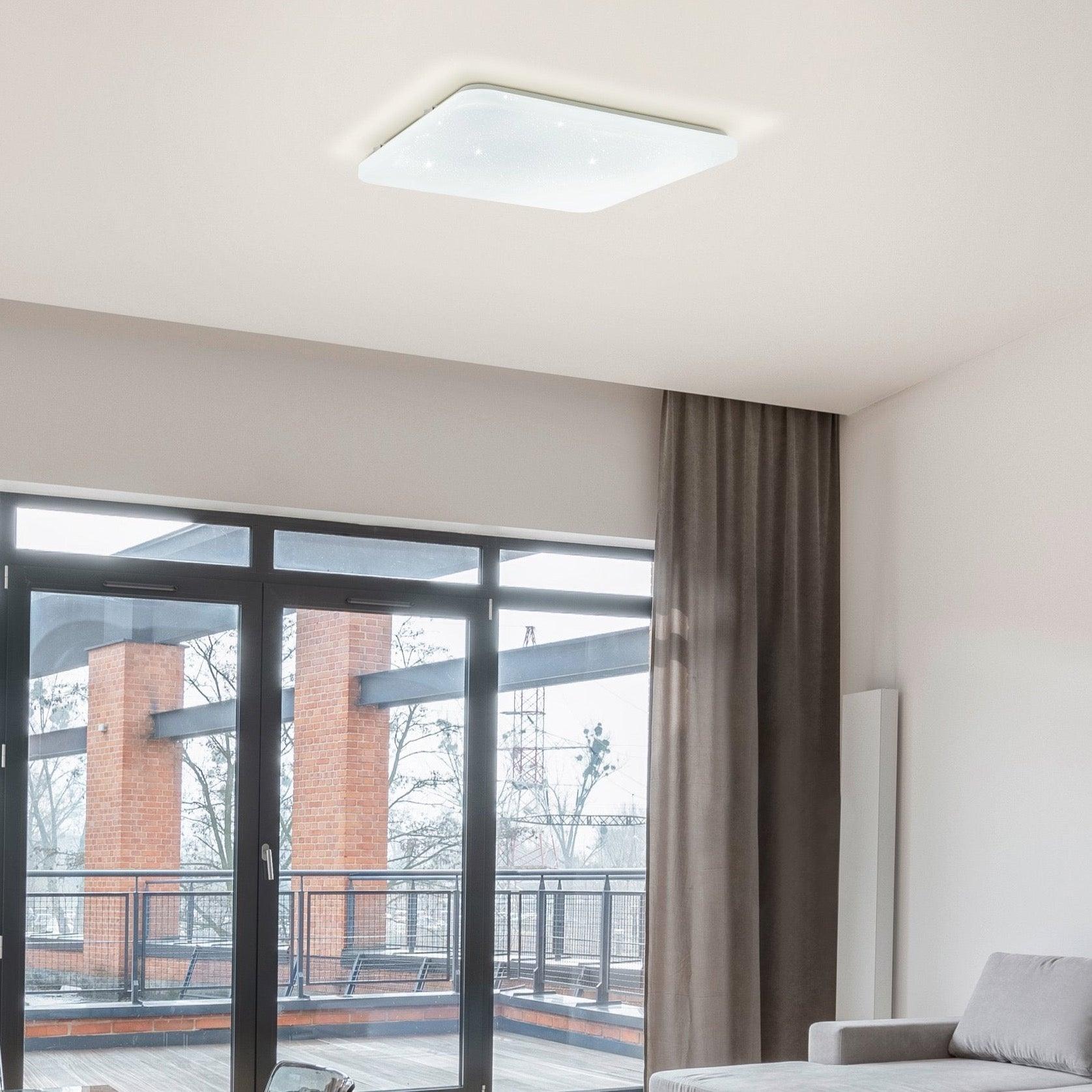 eglo frania s led square white ceiling flush 43cm