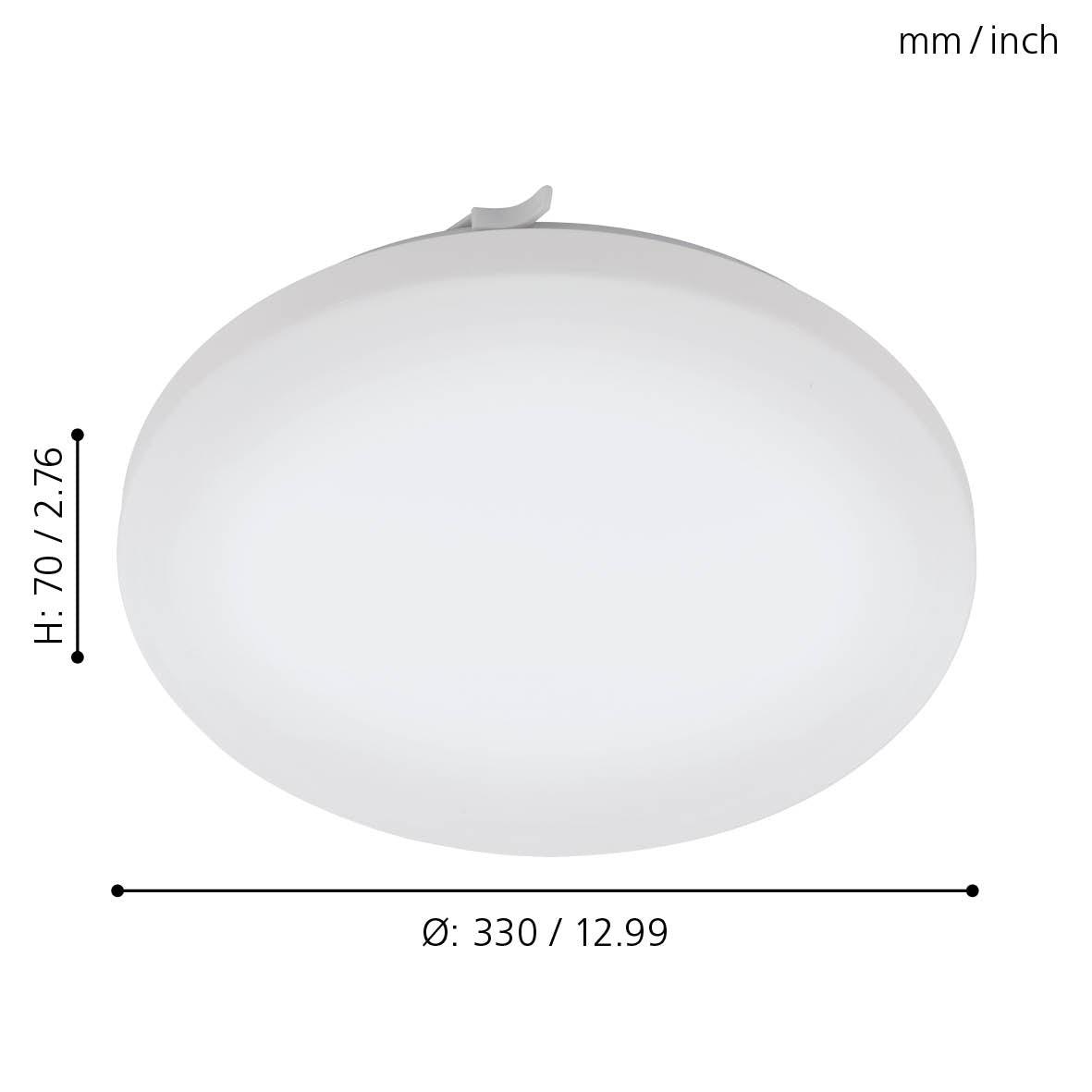eglo frania ip44 led round bathroom ceiling flush 33cm living room close up