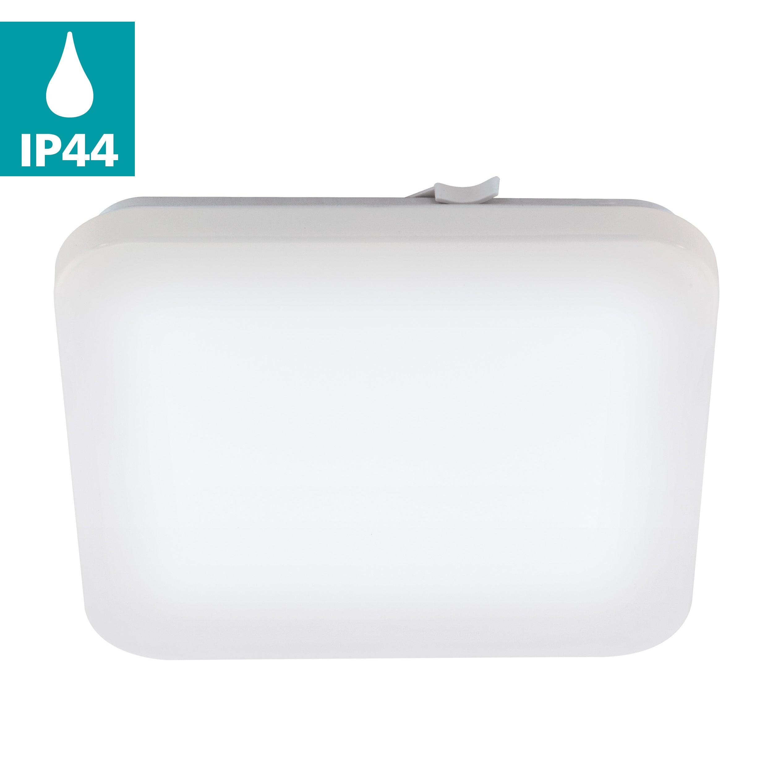 eglo frania ip44 led square bathroom flush 33cm kitchen lighting