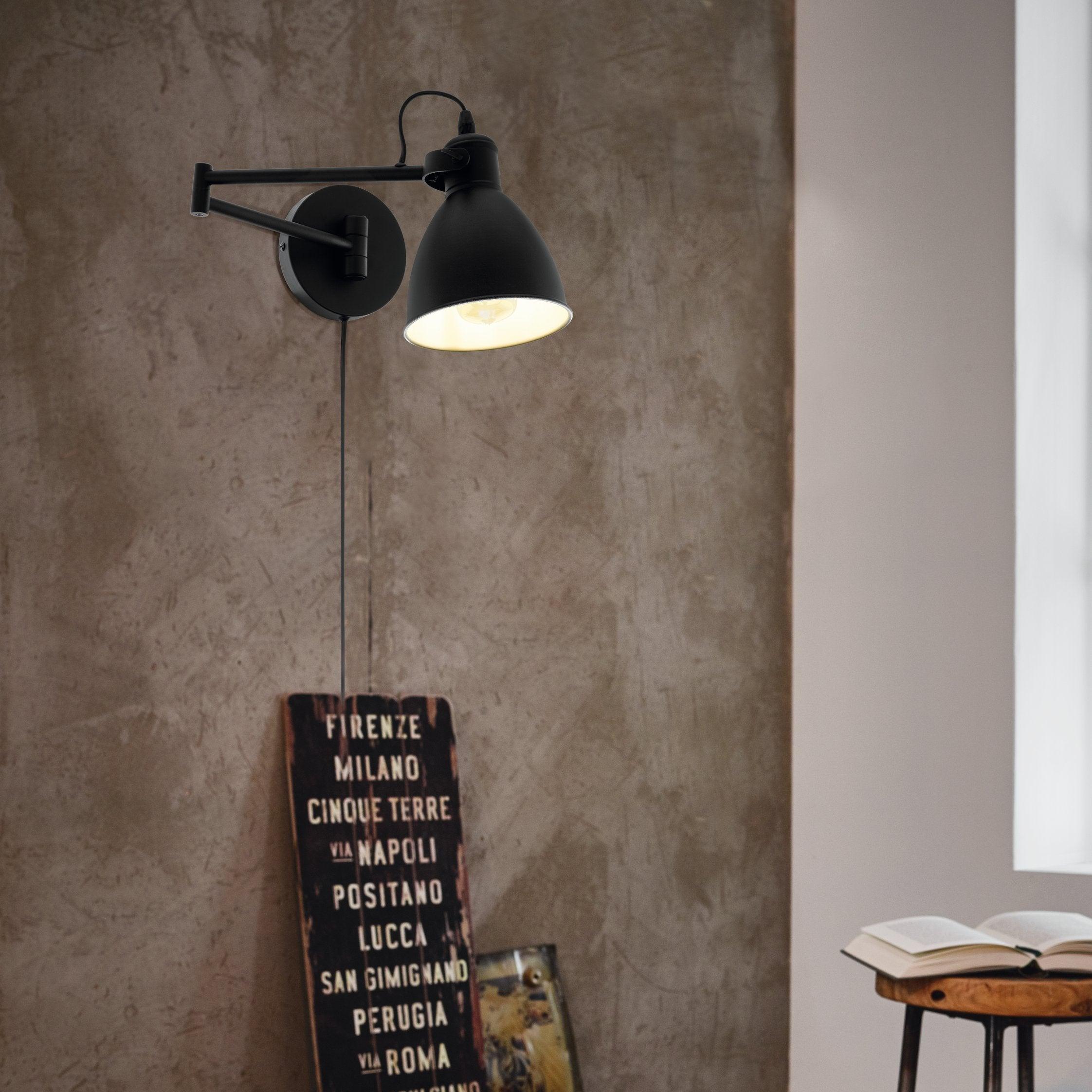 eglo san peri black swing arm wall light