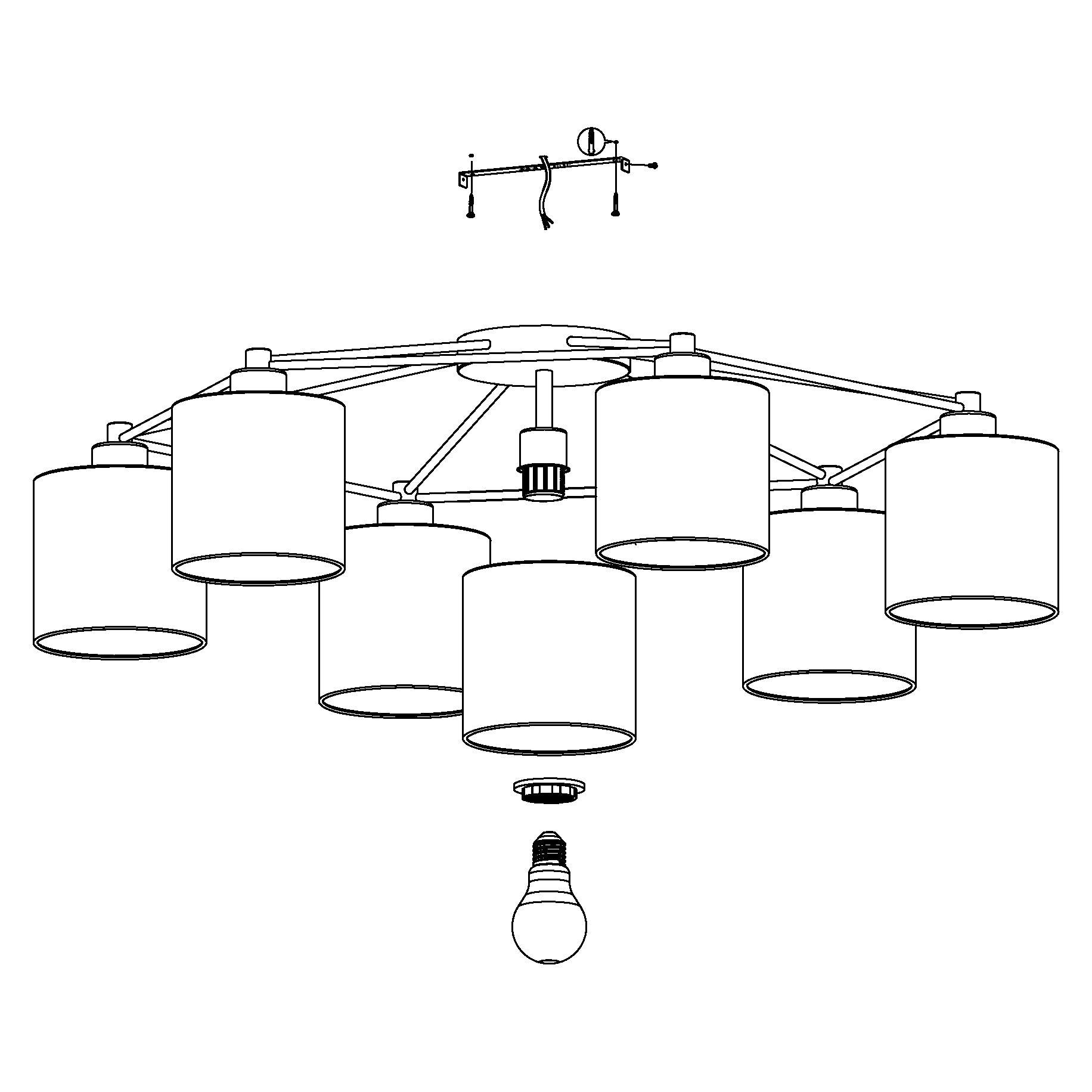 eglo staiti 7 light black gold flush ceiling flush hallway lighting