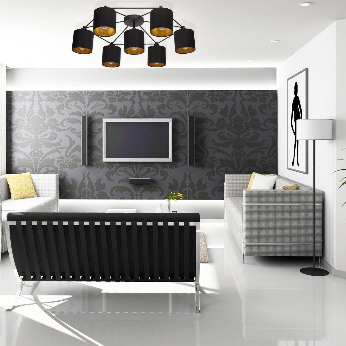 eglo staiti 7 light black gold flush ceiling flush