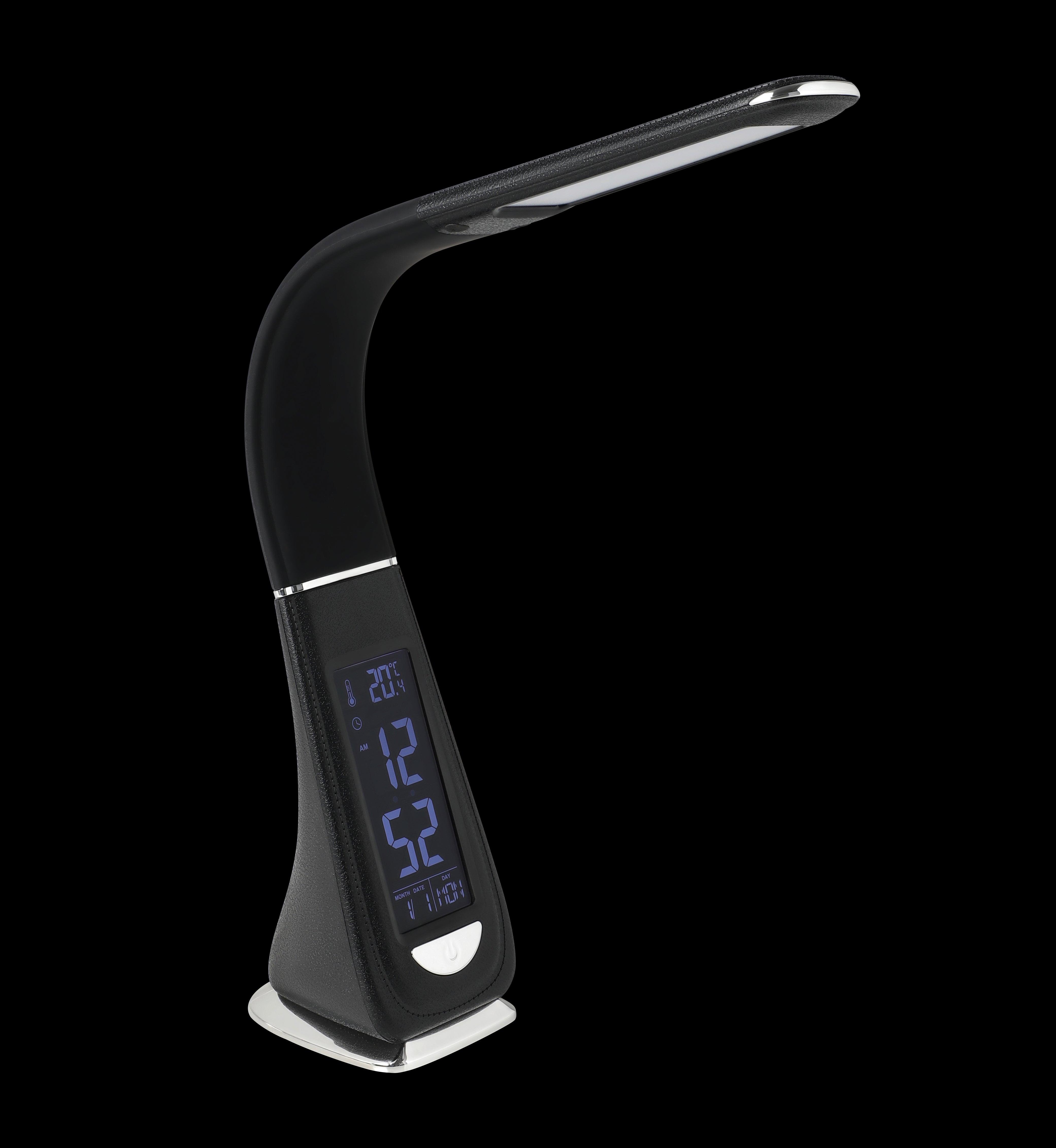 eglo cognoli black led desk lamp time date living room image