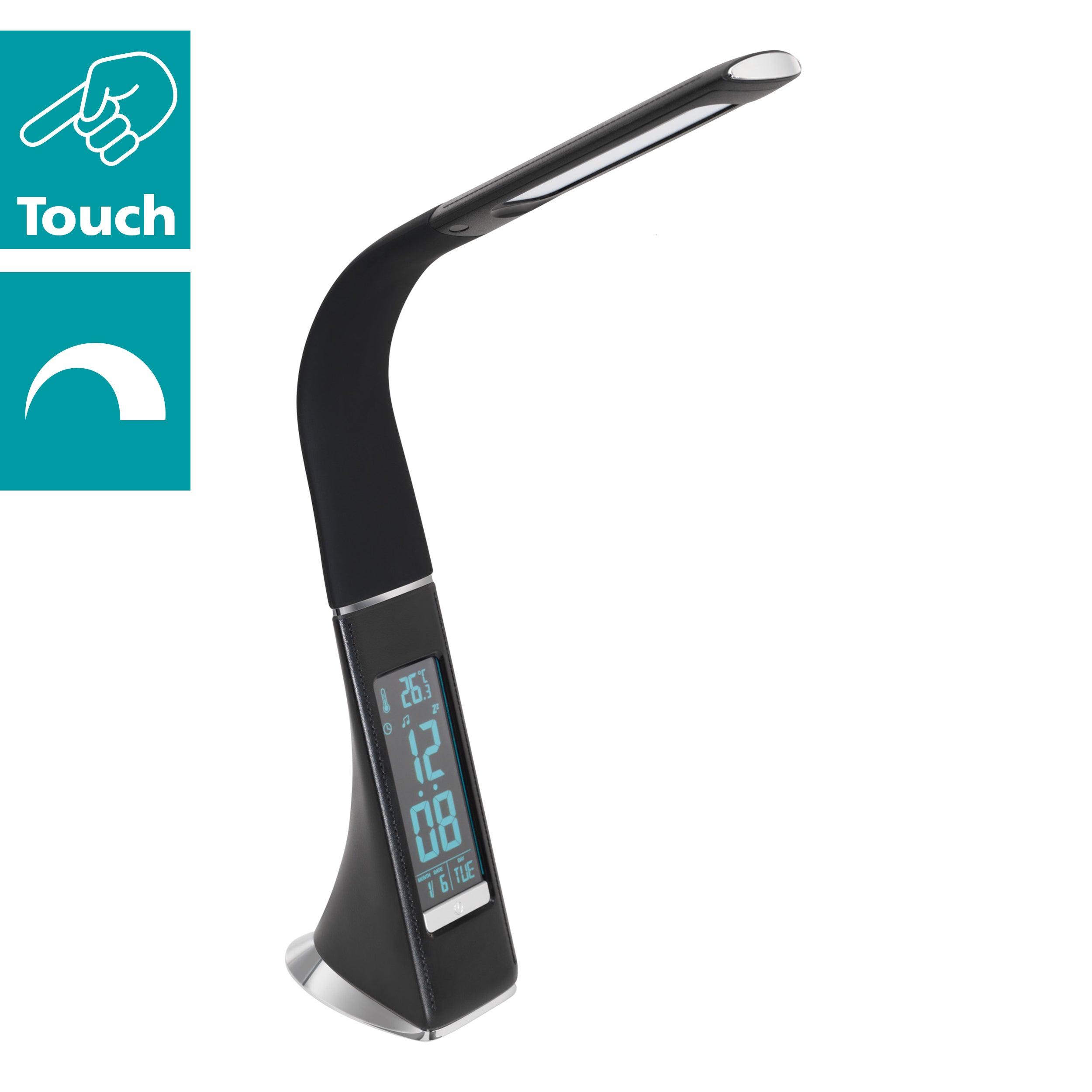eglo cognoli black led desk lamp time date kitchen lighting