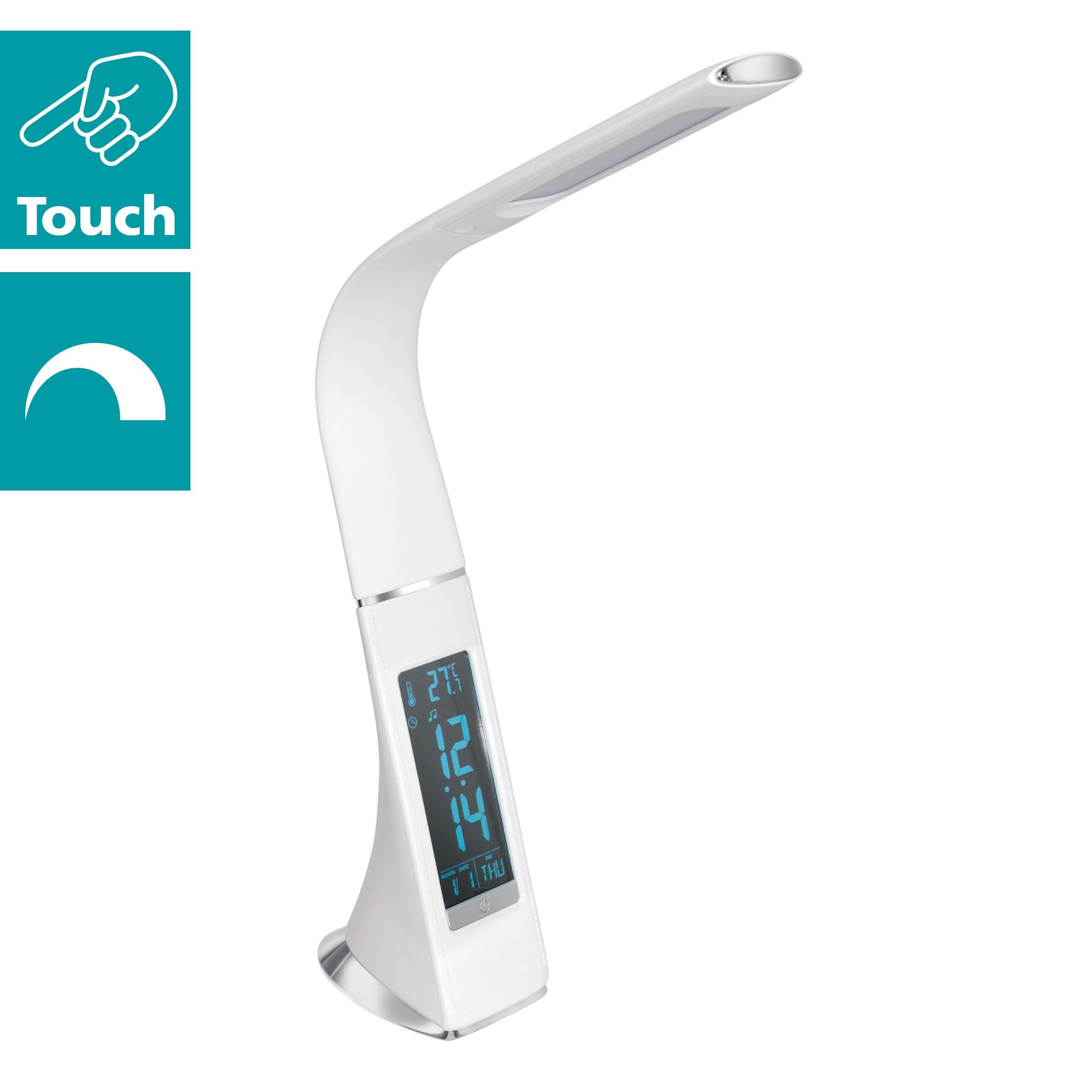 eglo cognoli white led desk lamp time date kitchen lighting