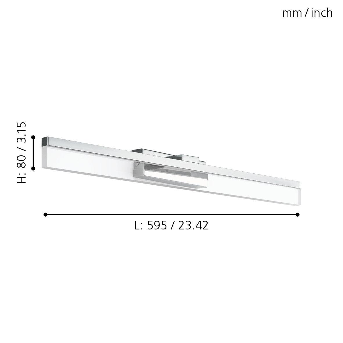 eglo palmital ip44 chrome bathroom wall light living room close up