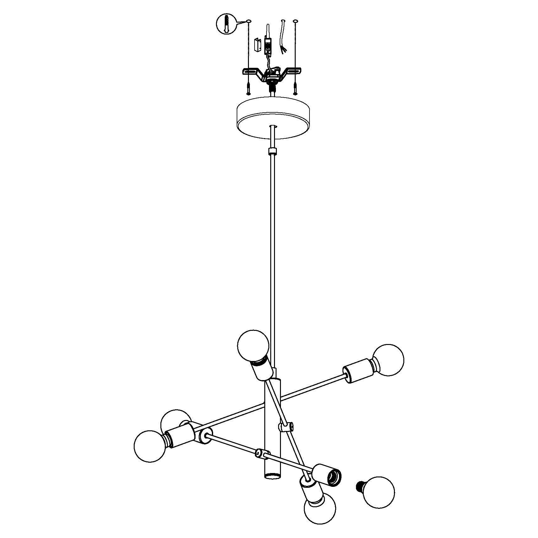 eglo gradoli 6 light white chrome ceiling pendant kitchen lighting