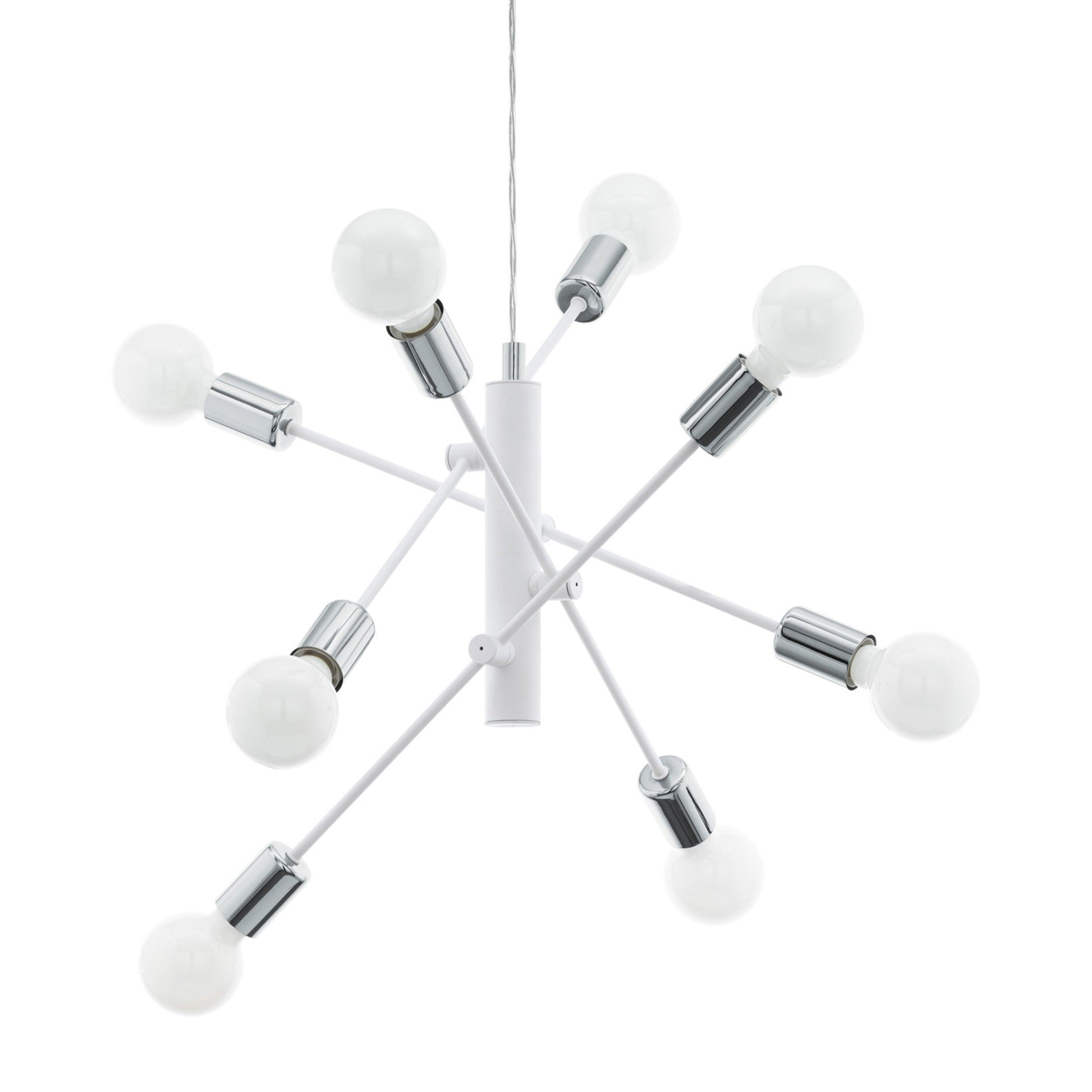 eglo gradoli 8 light white chrome ceiling pendant kitchen lighting