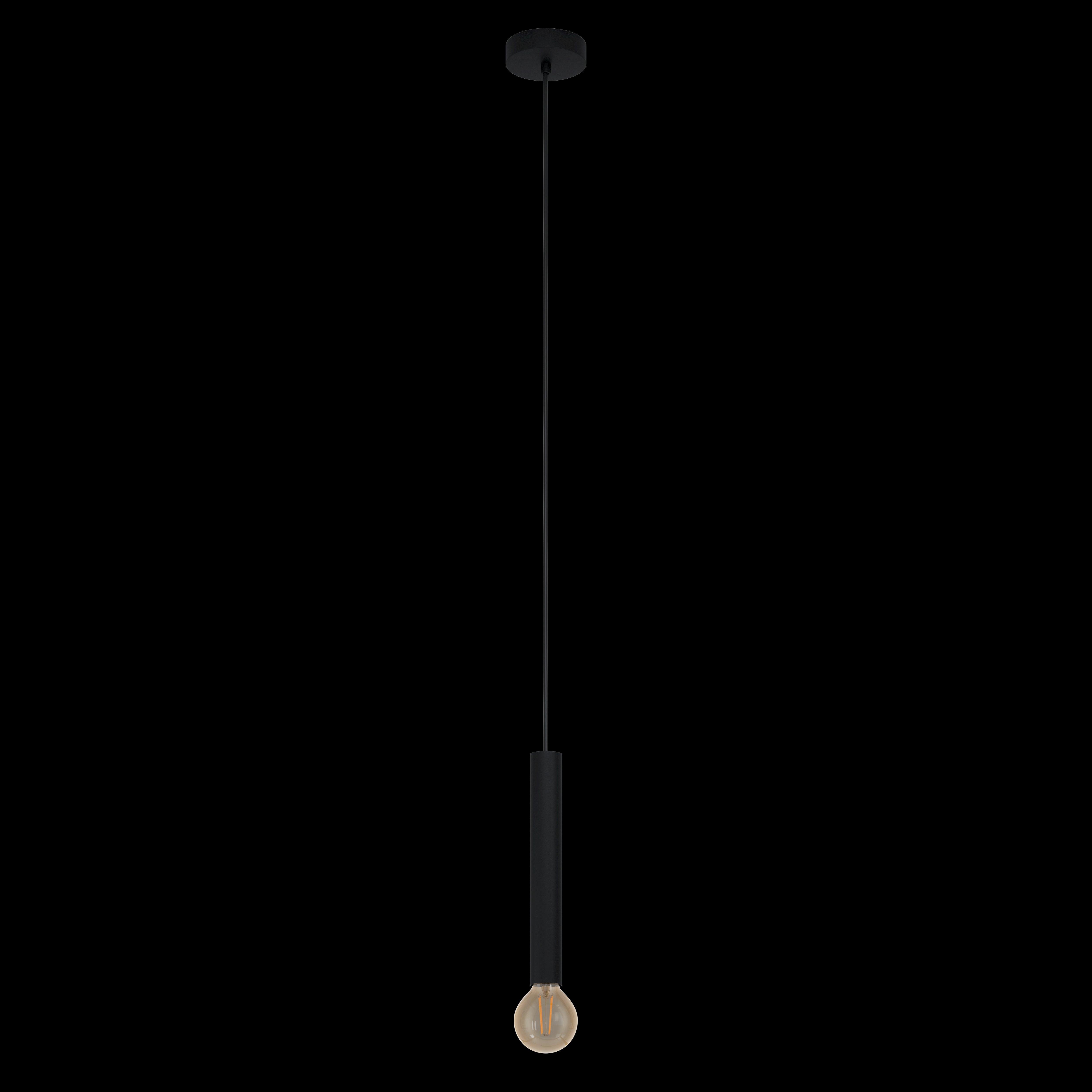 eglo cortenova black metal minimalist ceiling pendant living room close up