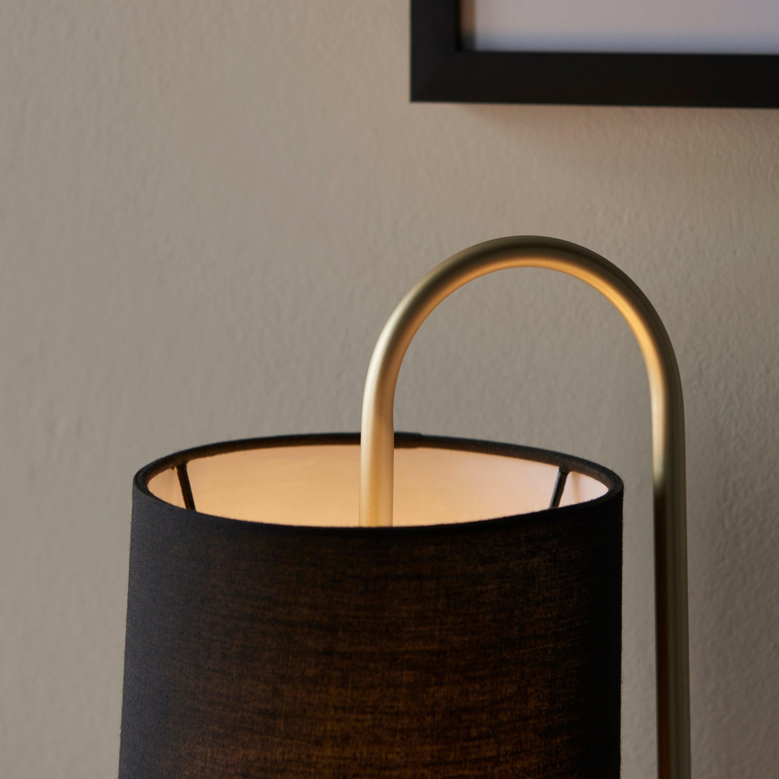Klip Brass Modern Table Lamp Black Shade