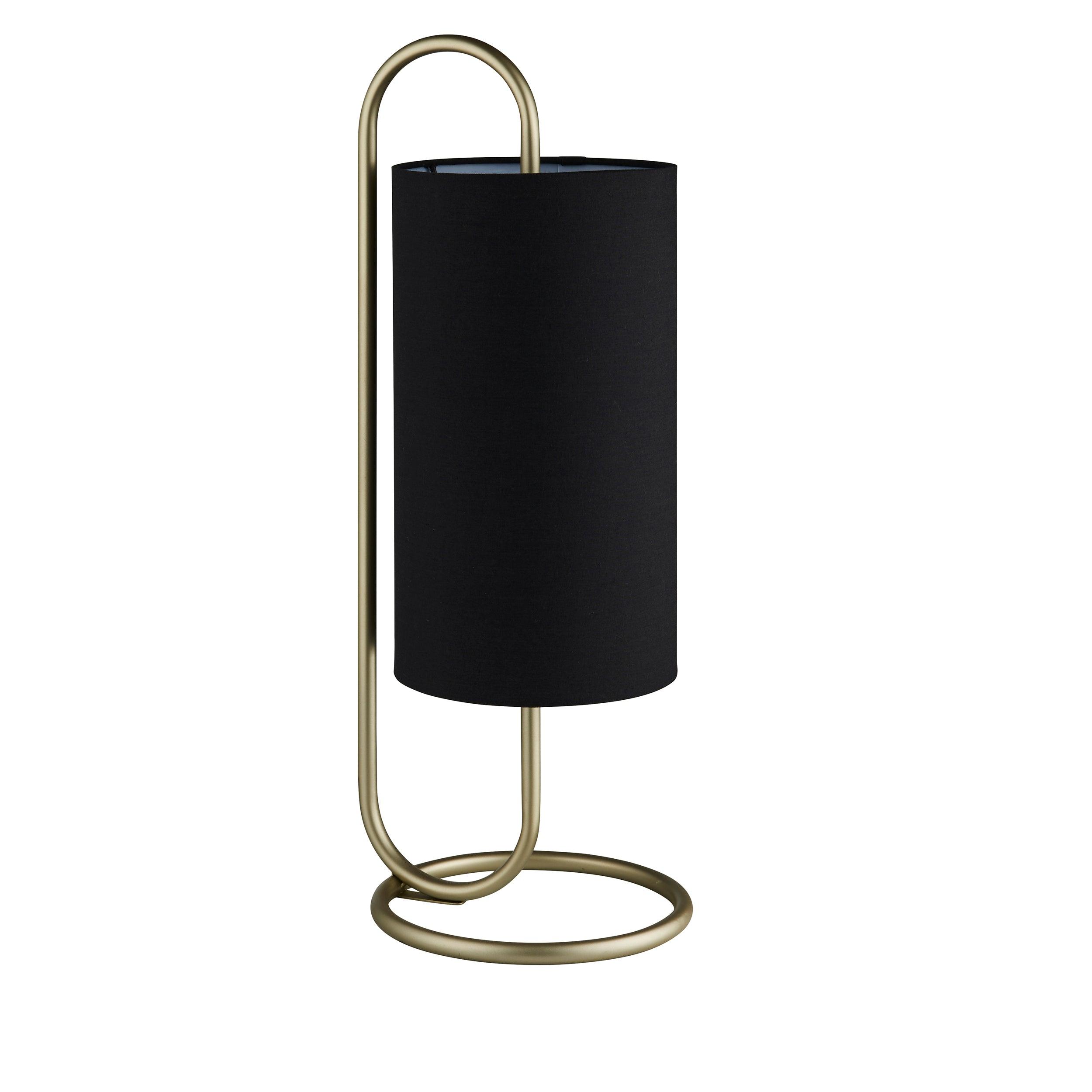 Klip Brass Modern Table Lamp Black Shade