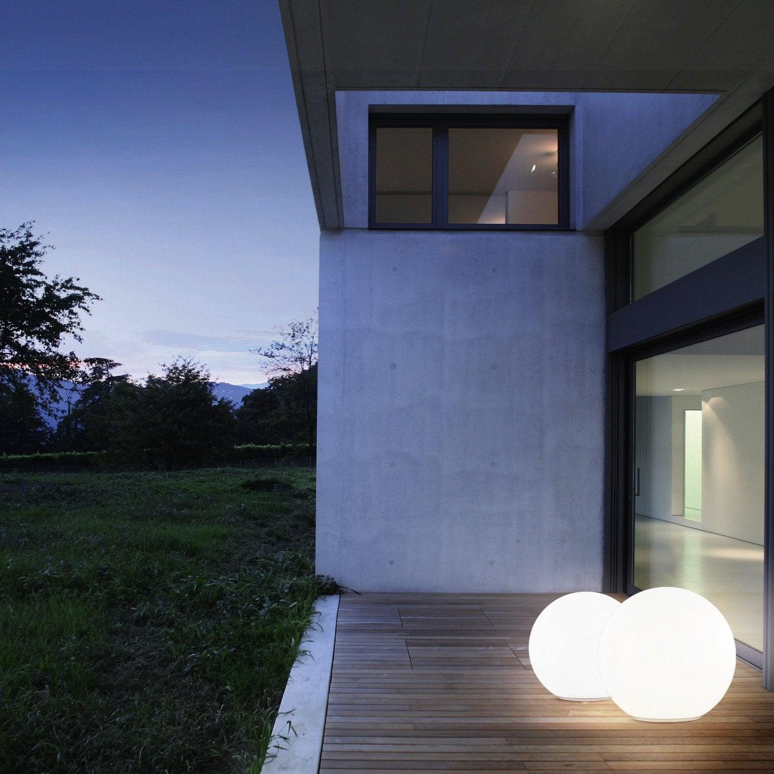 eglo monterolo ip65 outdoor 60cm plastic globe floor lamp living room image