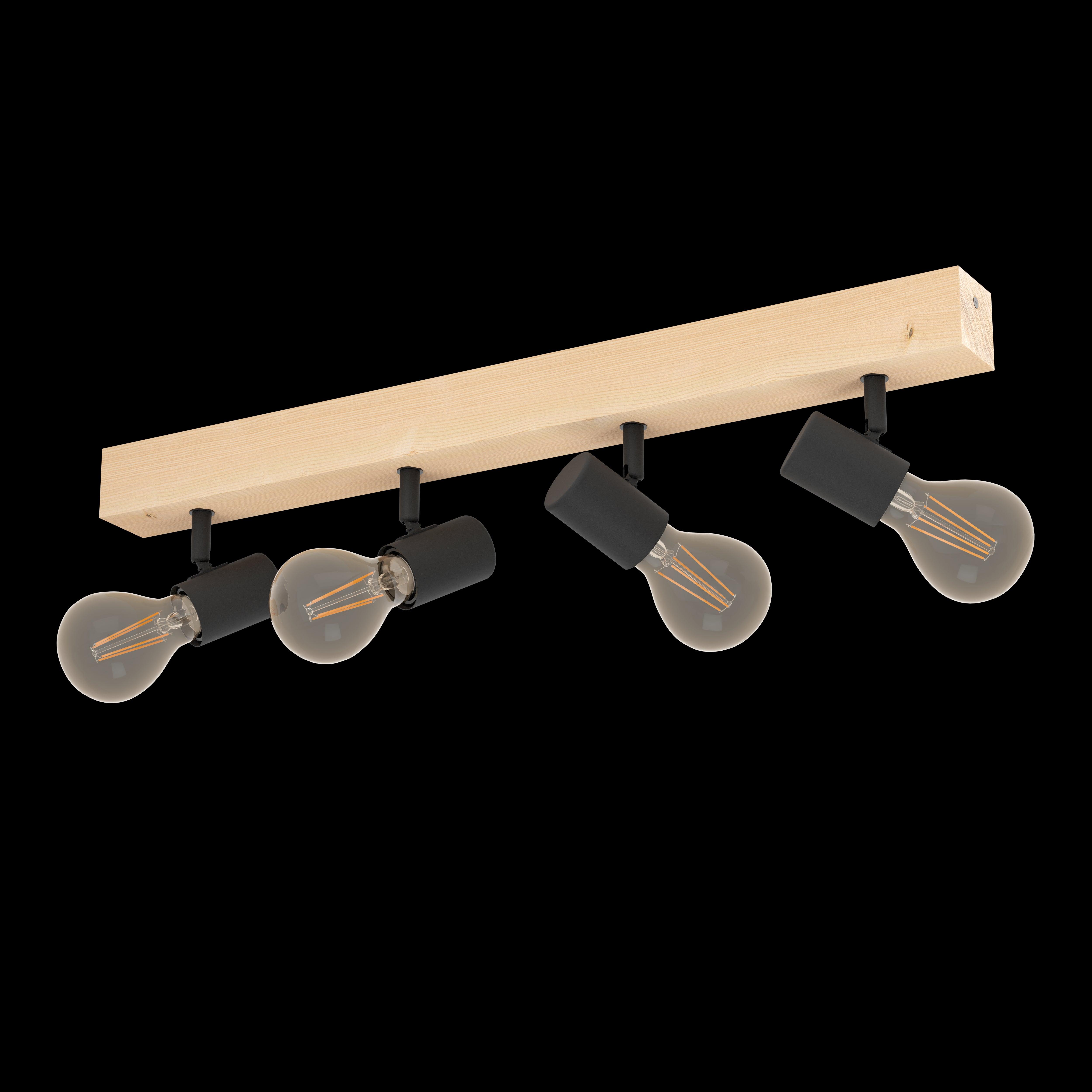 eglo townshend 3 wood black finish 4 light bar spotlight living room image