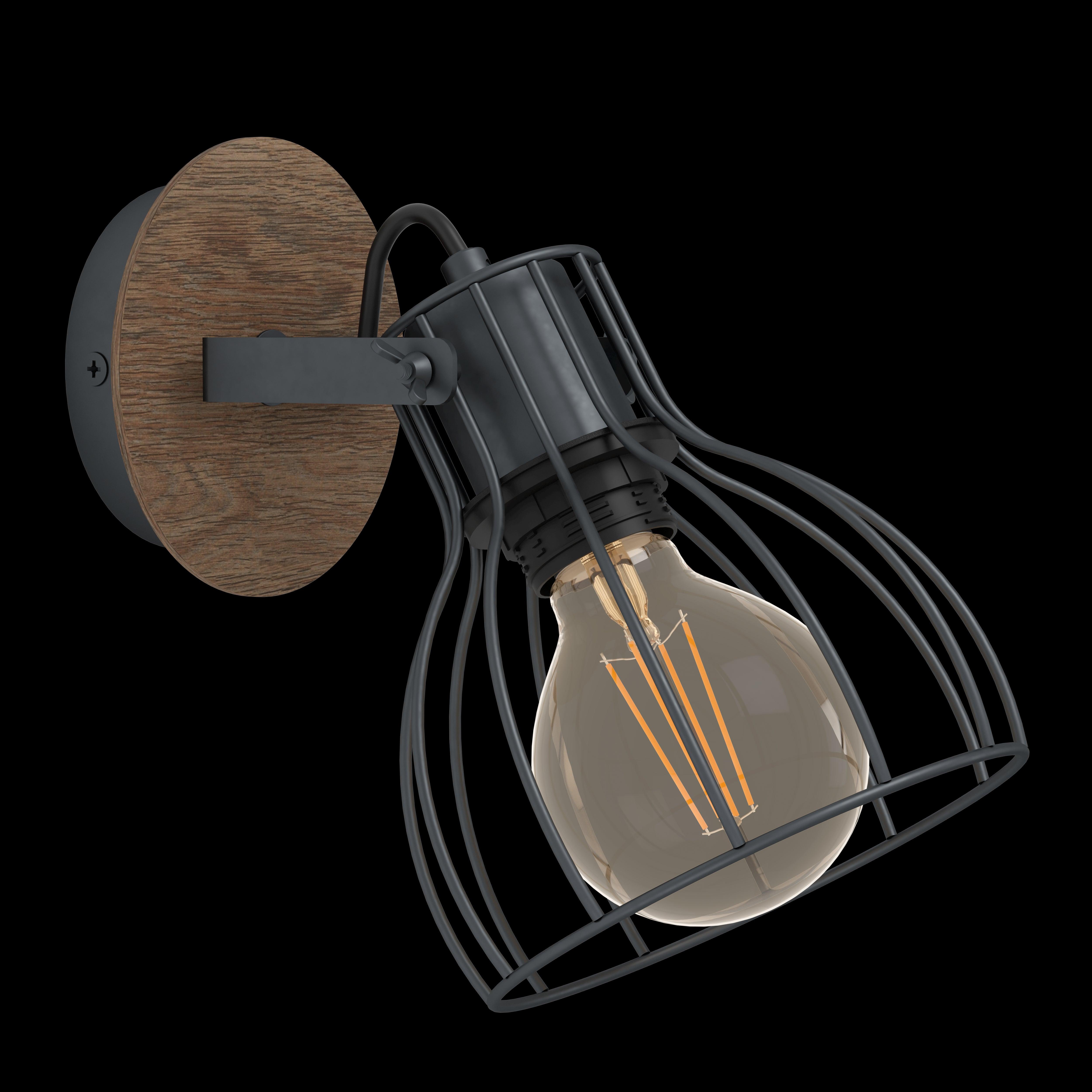 eglo sambatello wood silver wire wall spotlight
