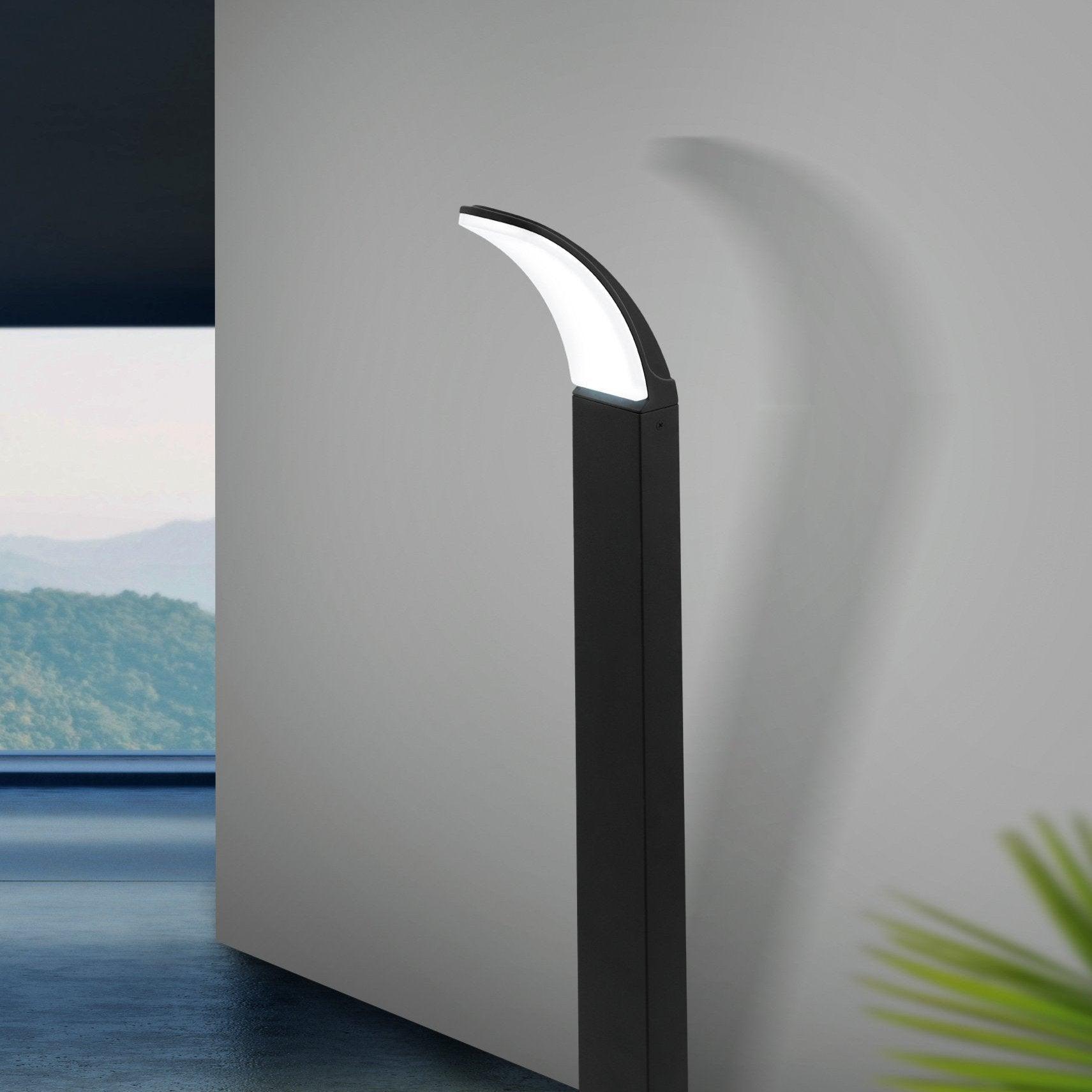 eglo fiumicino ip44 black bollard pathway led outdoor light living room close up