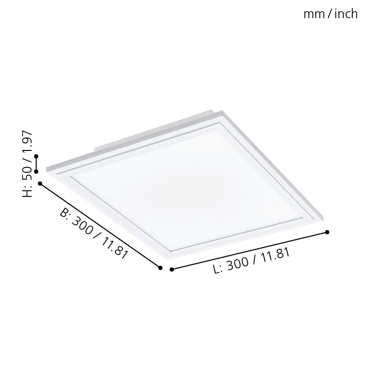 eglo salobrena a led square 30cm panel flush ceiling light living room image