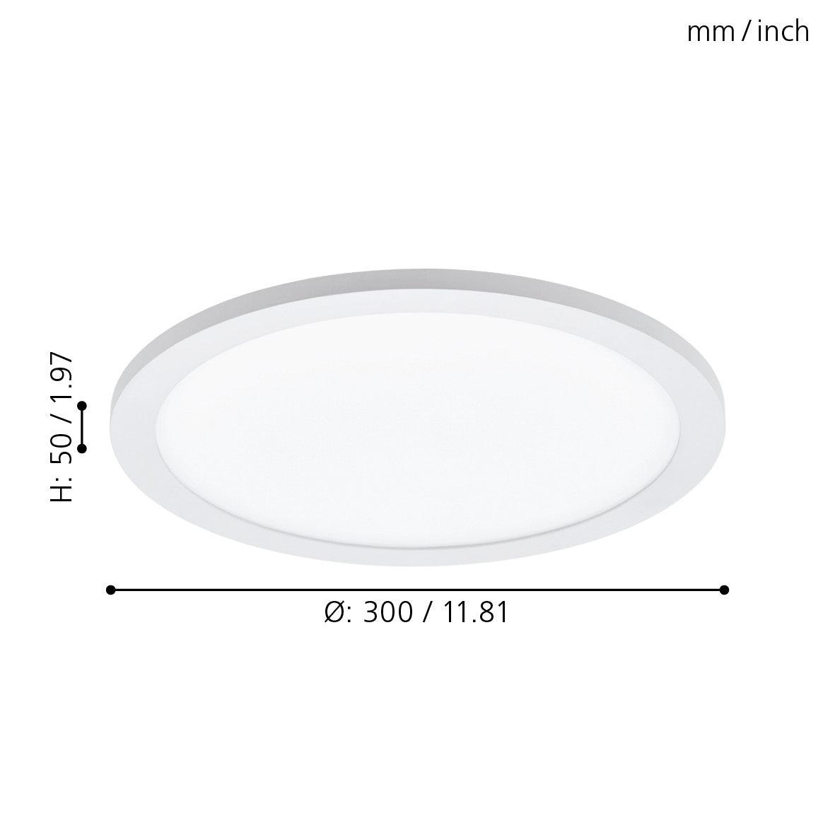 eglo sarsina a led remote controlled white ceiling flush 30cm living room close up