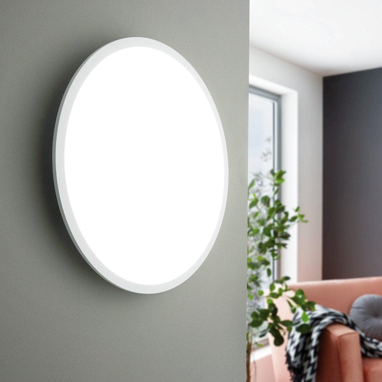 eglo sarsina a led remote controlled white ceiling flush 45cm living room image