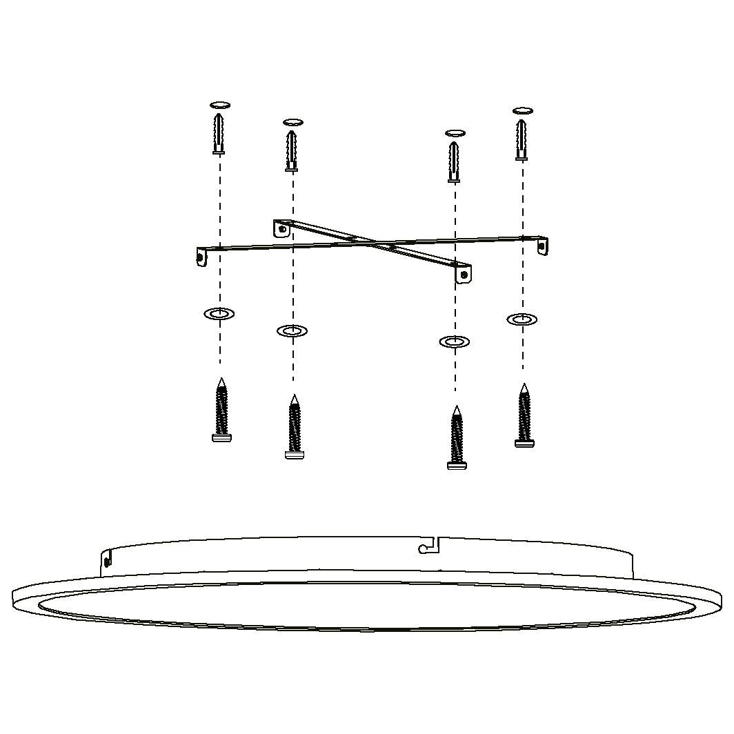 eglo sarsina a led remote controlled white ceiling flush 60cm Kitchen Lighting Close Up
