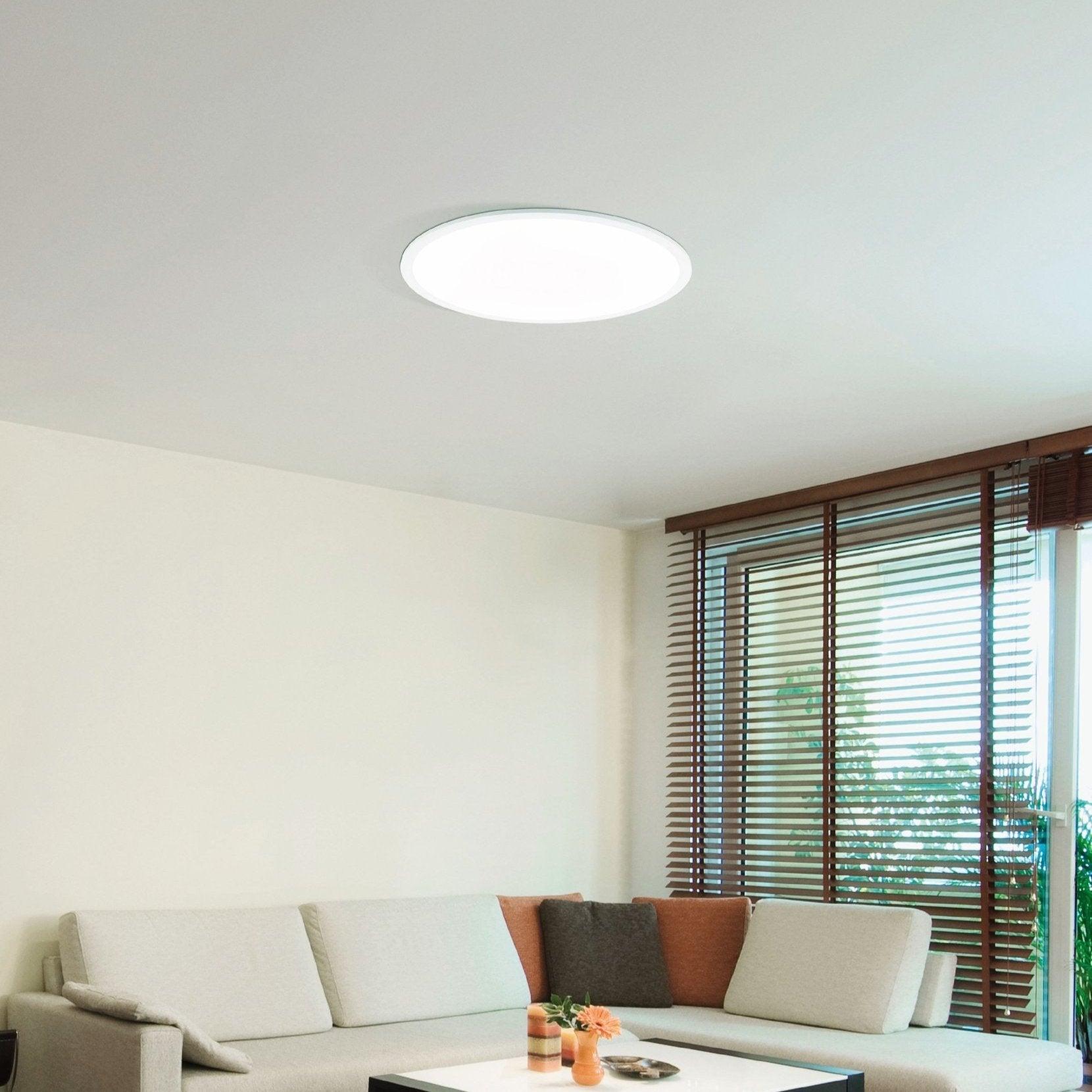 eglo sarsina a led remote controlled white ceiling flush 60cm living room image