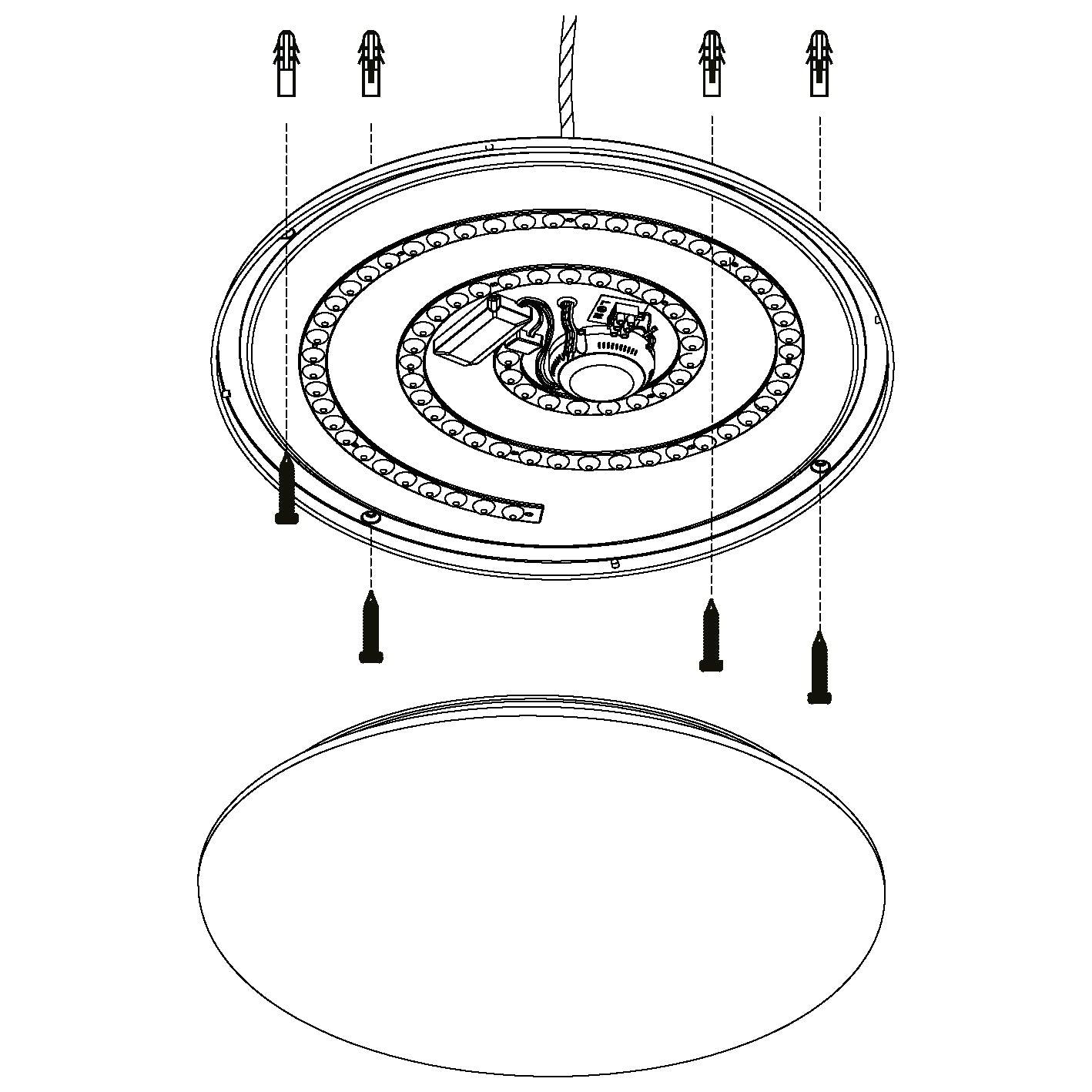 eglo frania a round white led flush ceiling light 57cm hallway lighting