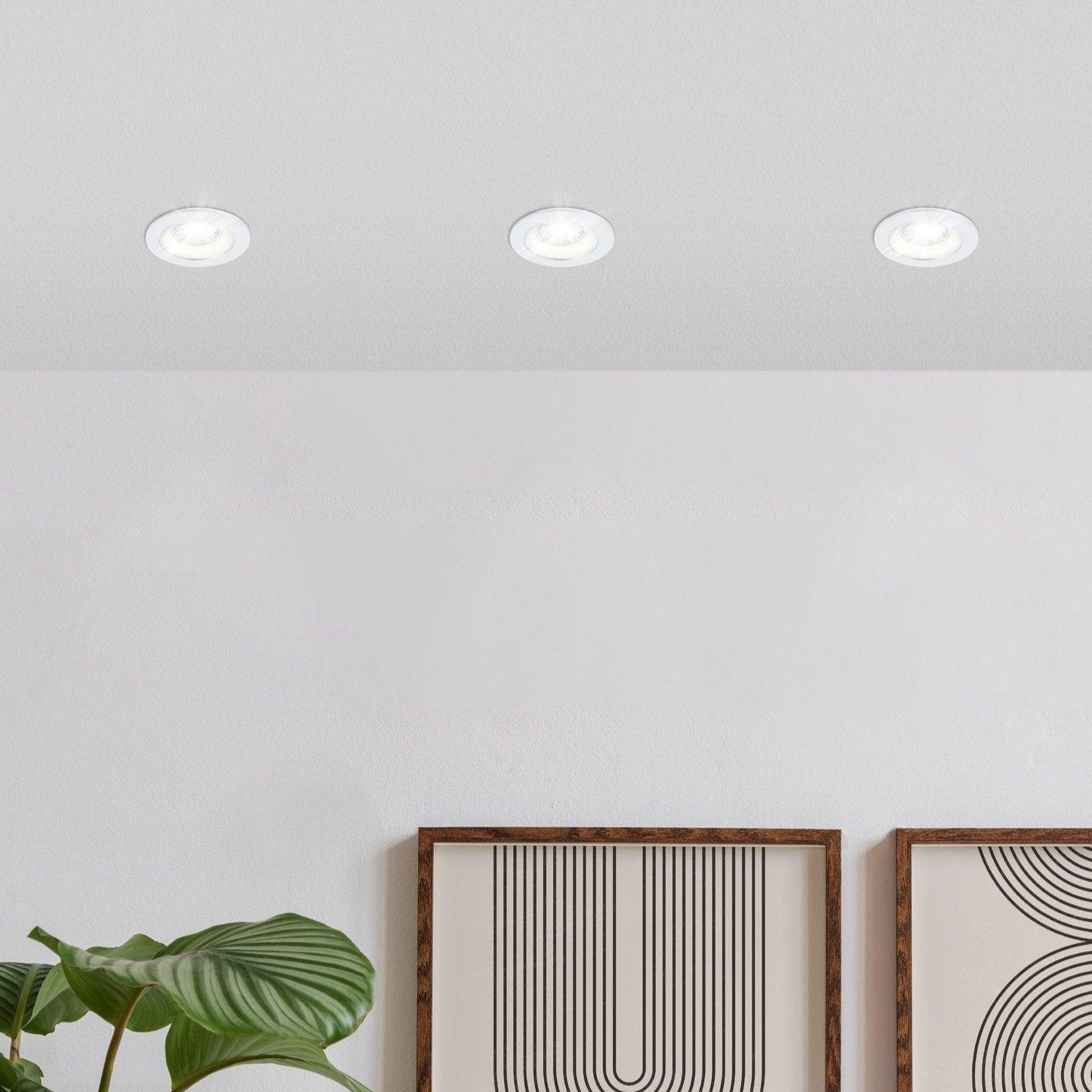 eglo salabate led white recessed downlight warm white