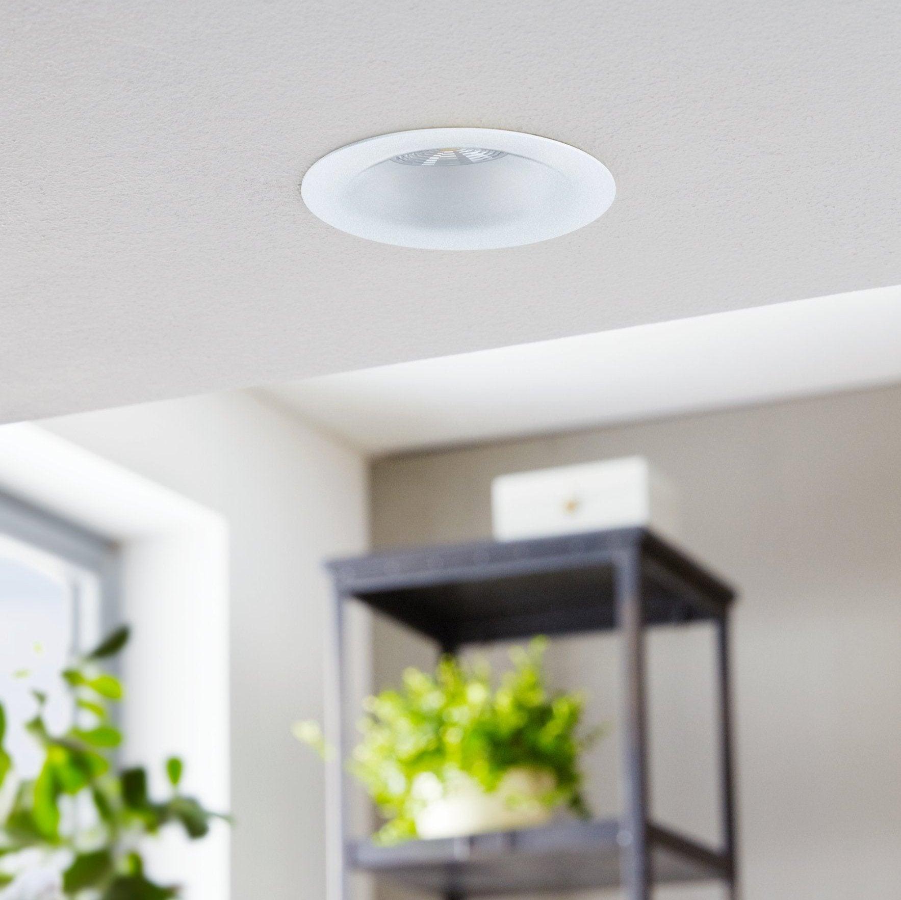 eglo saliceto led white recessed downlight